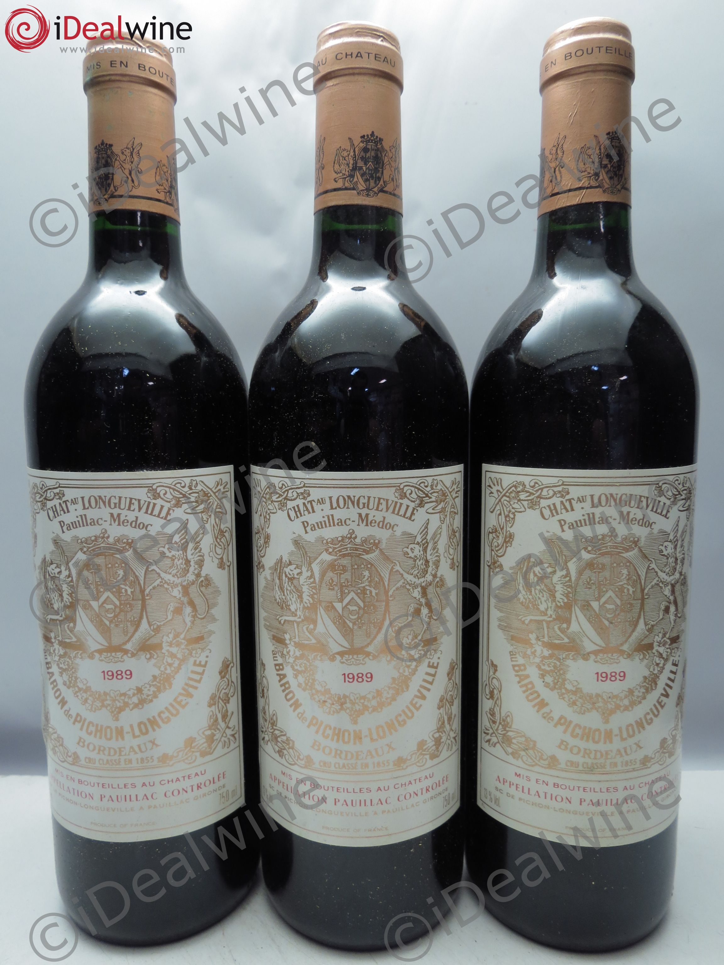 Pichon Longueville Baron 2ème Grand Cru Classé 1989 - Lot de 3 bouteilles - 0