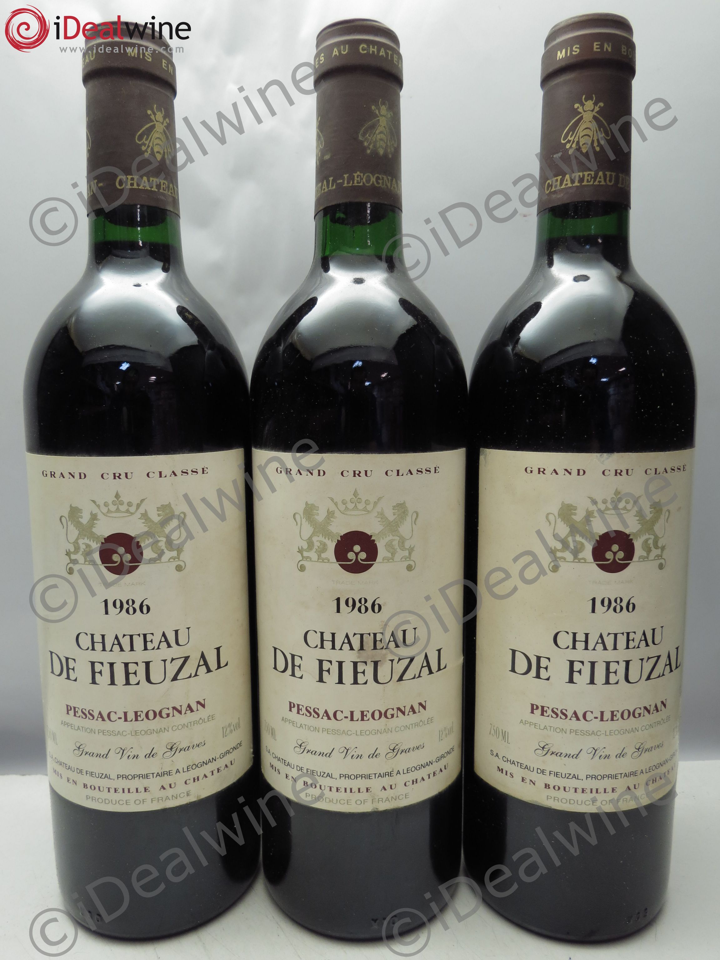 Château de Fieuzal Cru Classé de Graves 1986 - Lot de 3 bouteilles - 0
