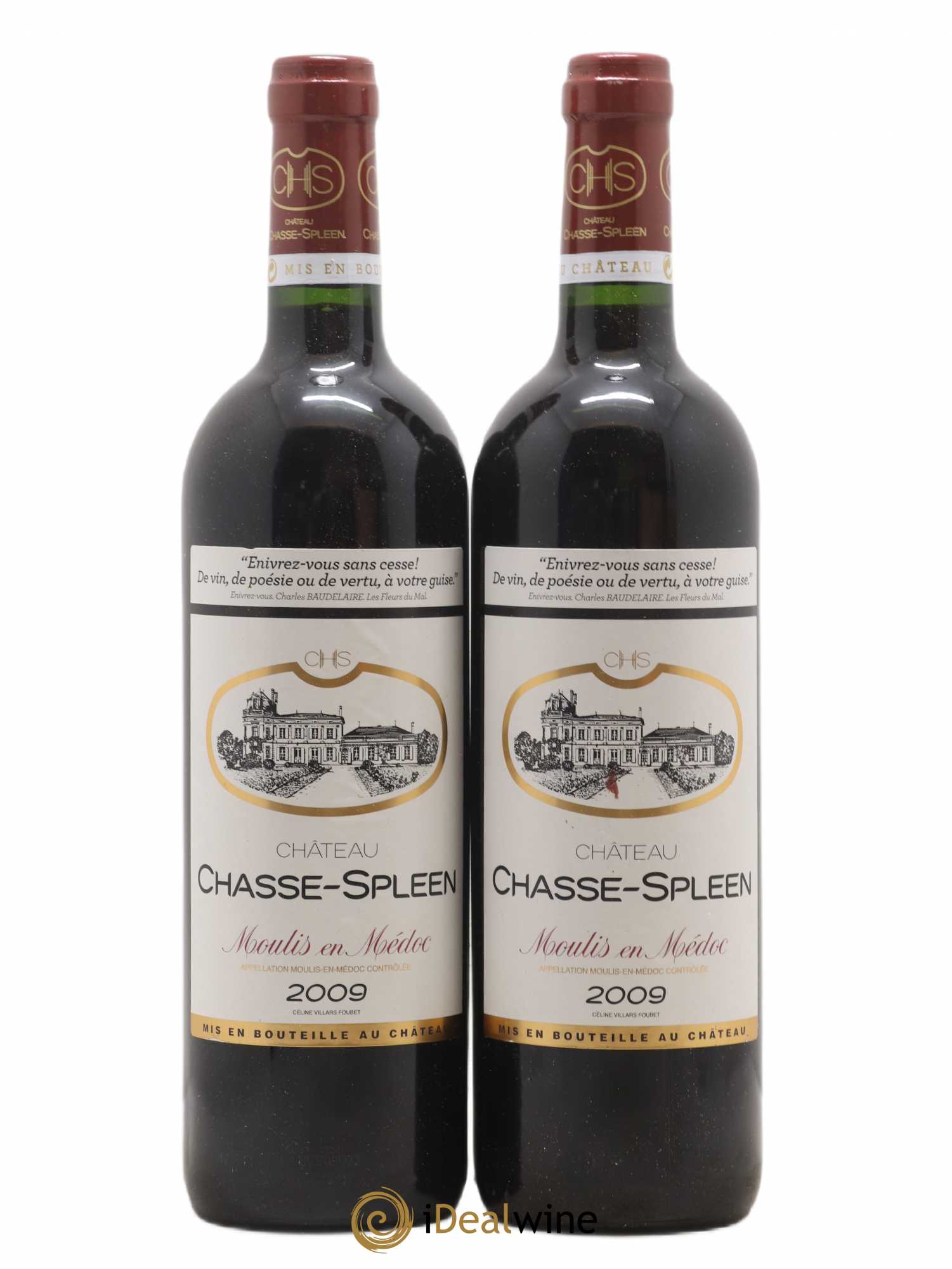Château Chasse Spleen 2009 - Lot de 2 bouteilles - 0