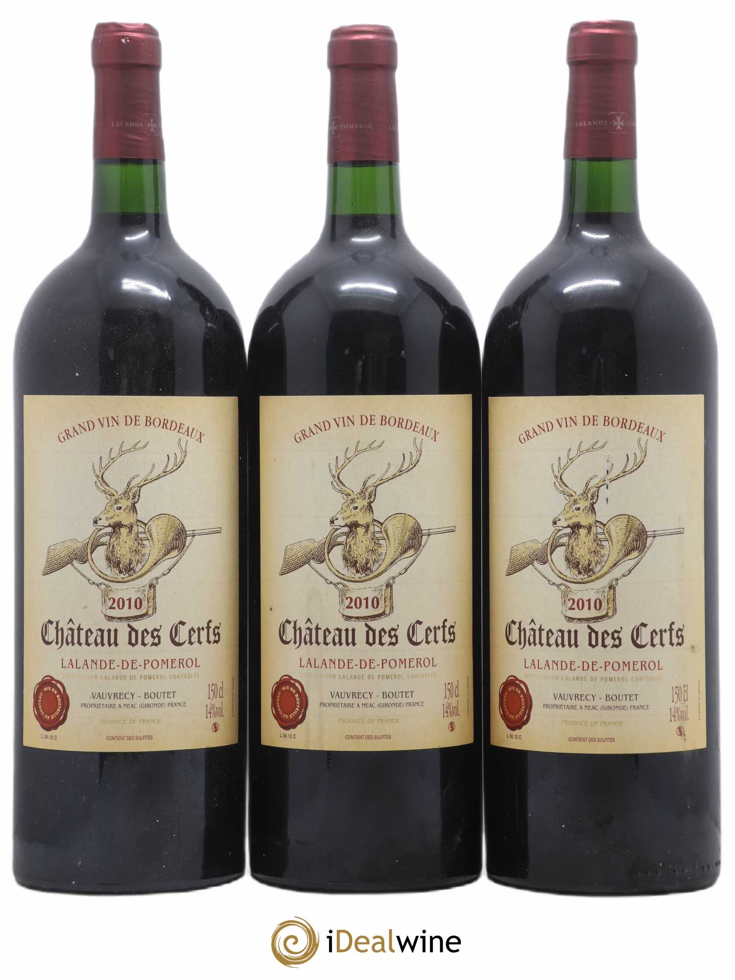 Lalande-de-Pomerol Château des Cerfs (sans prix de réserve) 2010 - Posten von 3 Magnum - 0