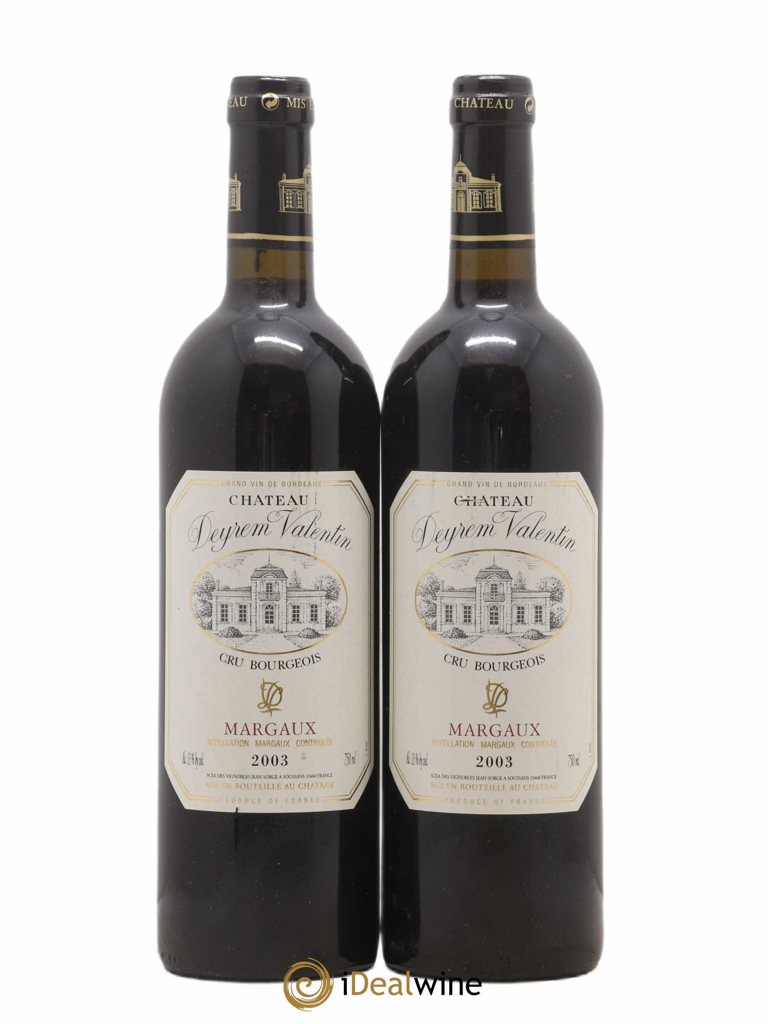 Château Deyrem Valentin Cru Bourgeois (sans prix de réserve) 2003 - Lot de 2 bouteilles - 0
