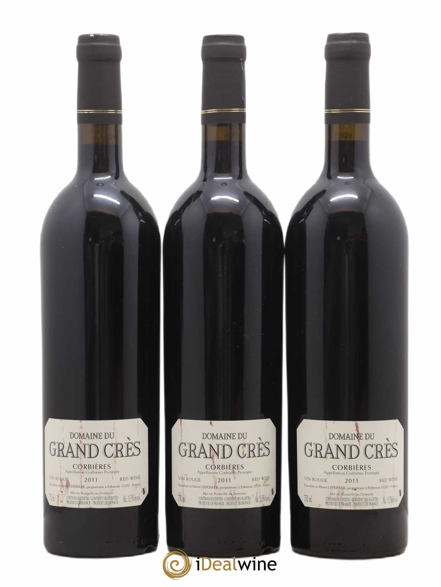 Corbières Cuvée Majeure Domaine du Grand Crès (sans prix de réserve) 2011 - Lotto di 3 bottiglie - 1