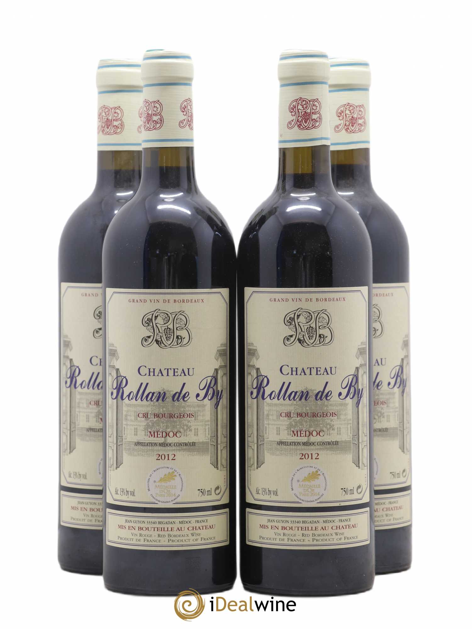 Château Rollan de By Cru Bourgeois (sans prix de réserve) 2012 - Lot de 4 bouteilles - 0