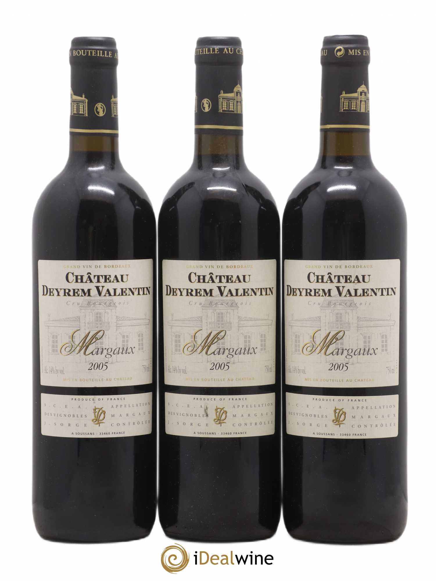 Château Deyrem Valentin Cru Bourgeois (sans prix de réserve) 2005 - Lot de 3 bouteilles - 0