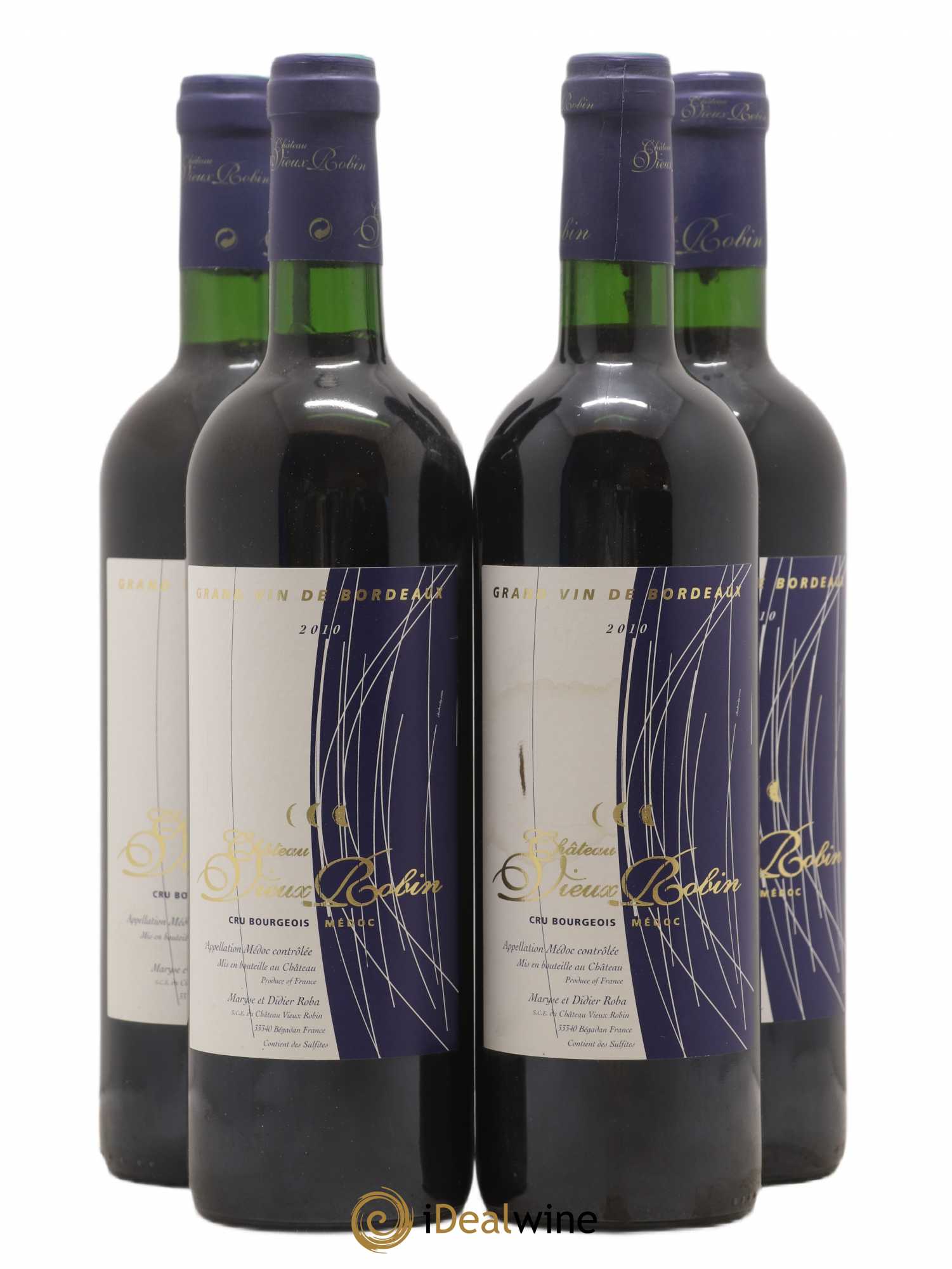 Château Vieux Robin Cru Bourgeois 2010 - Lot de 4 bouteilles - 0