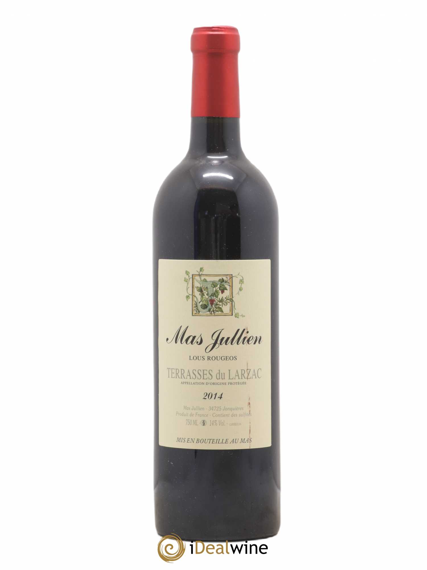 Terrasses du Larzac Mas Jullien Lous Rougeos Olivier Jullien 2014 - Lot de 1 bouteille - 0