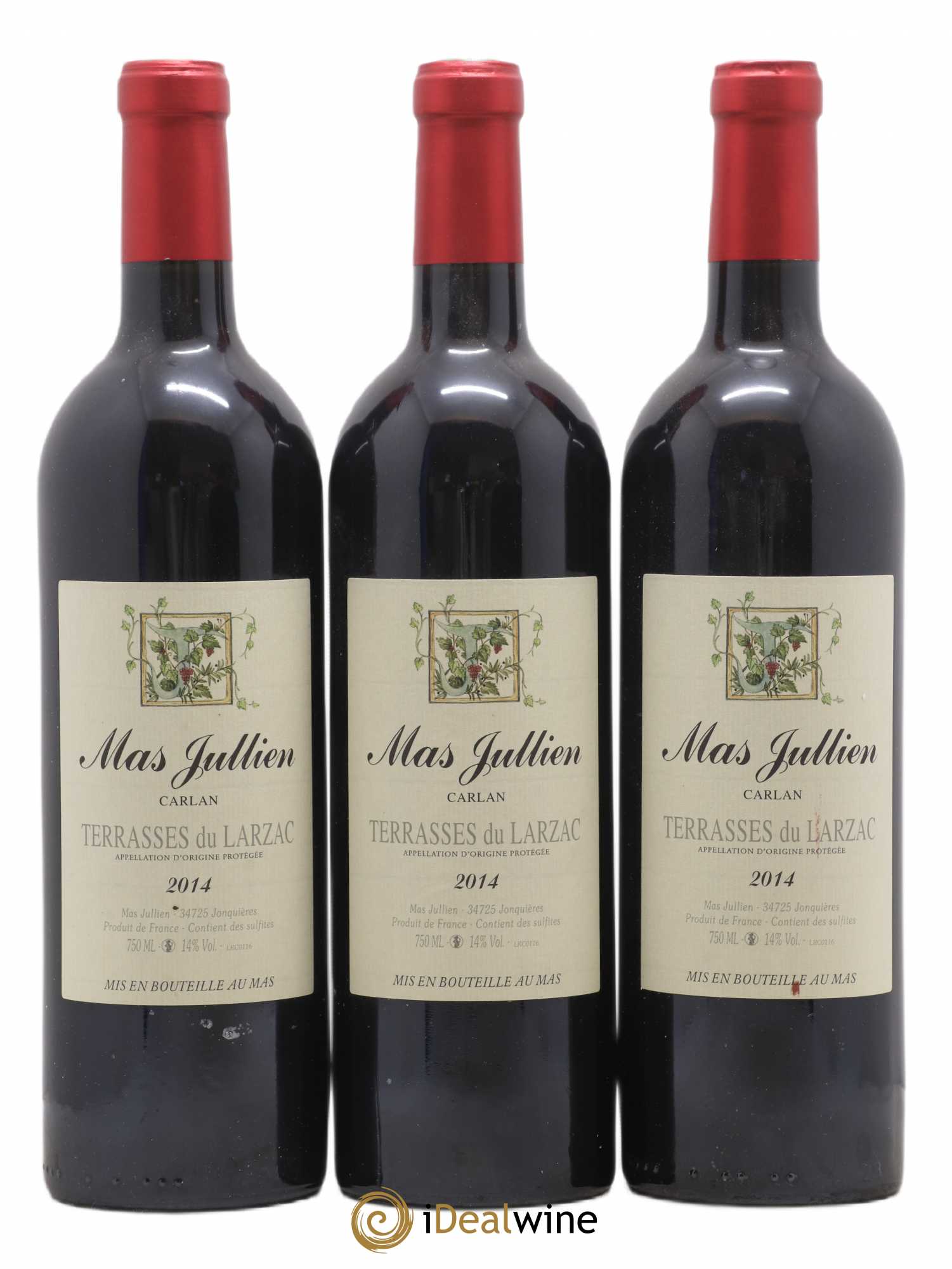 Terrasses du Larzac Mas Jullien Carlan Olivier Jullien 2014 - Lot de 3 bouteilles - 0