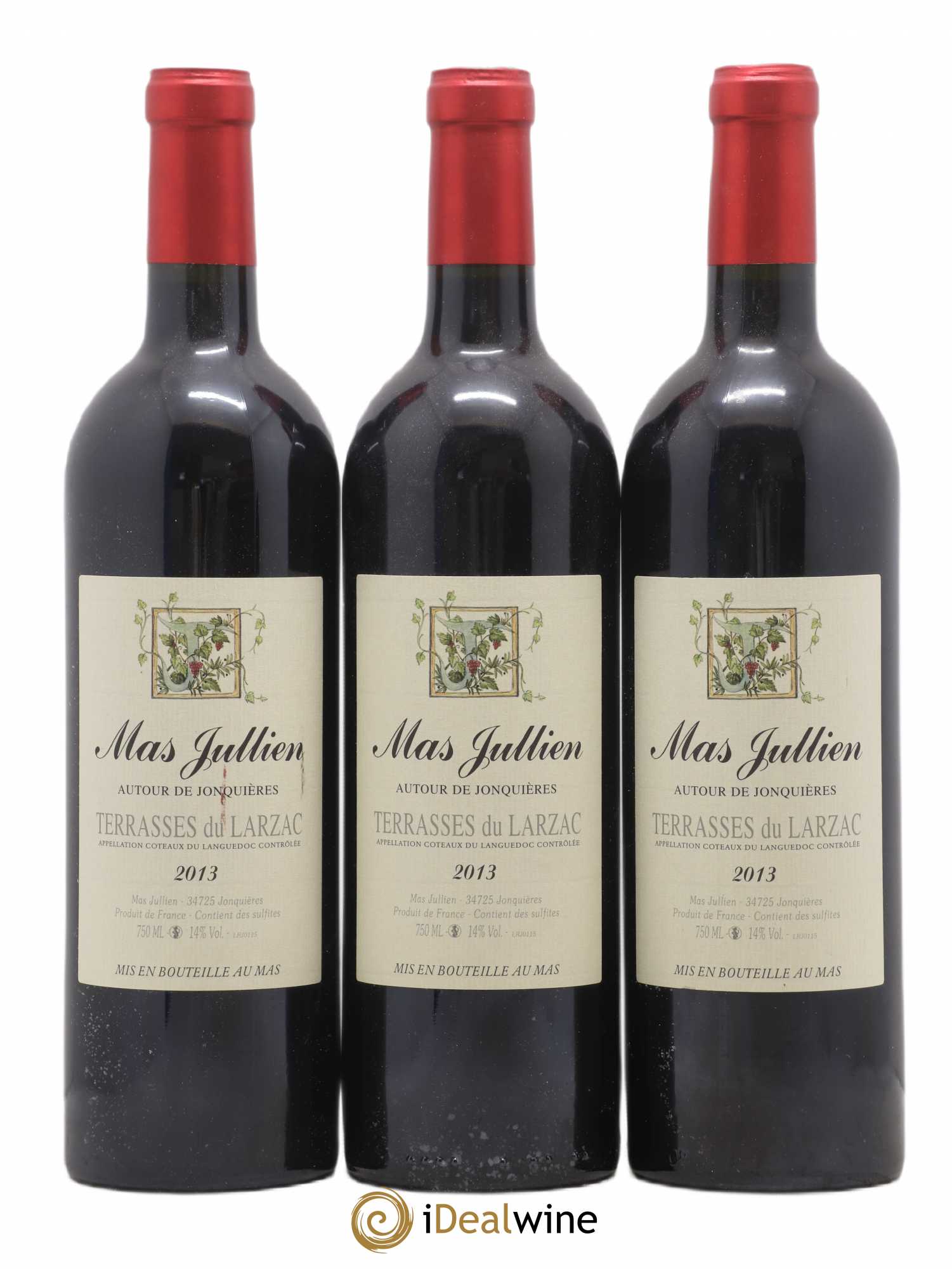 Terrasses du Larzac Mas Jullien Autour de Jonquières Olivier Jullien 2013 - Lot de 3 bouteilles - 0