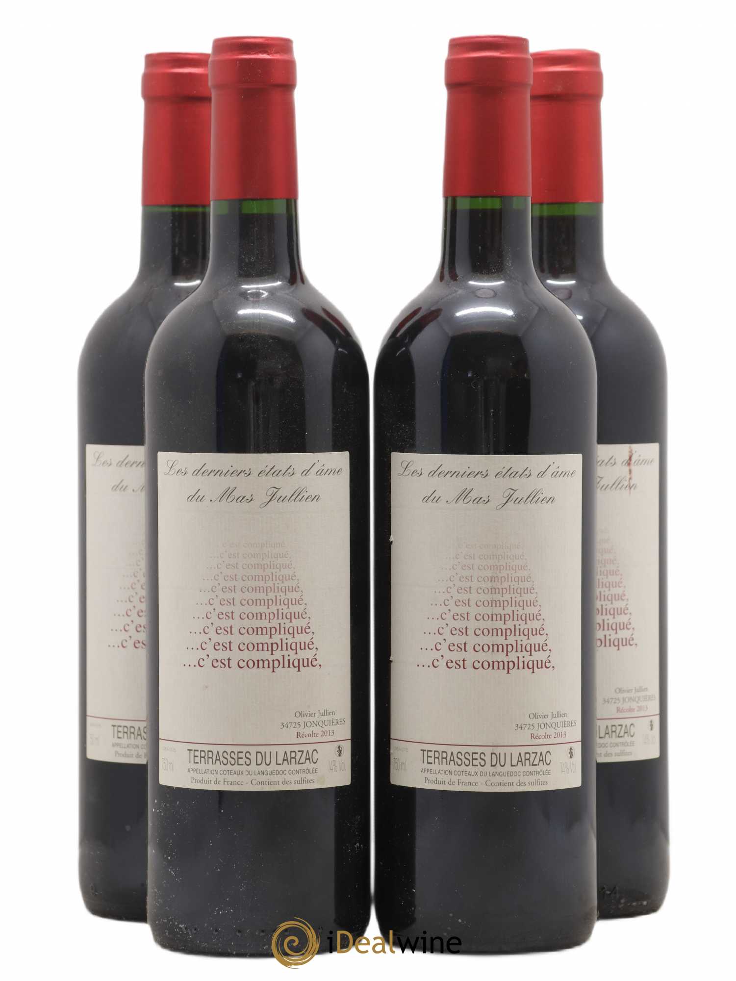 Terrasses du Larzac Mas Jullien Les derniers états d'âme Olivier Jullien (sans prix de réserve) 2013 - Lot de 4 bouteilles - 0