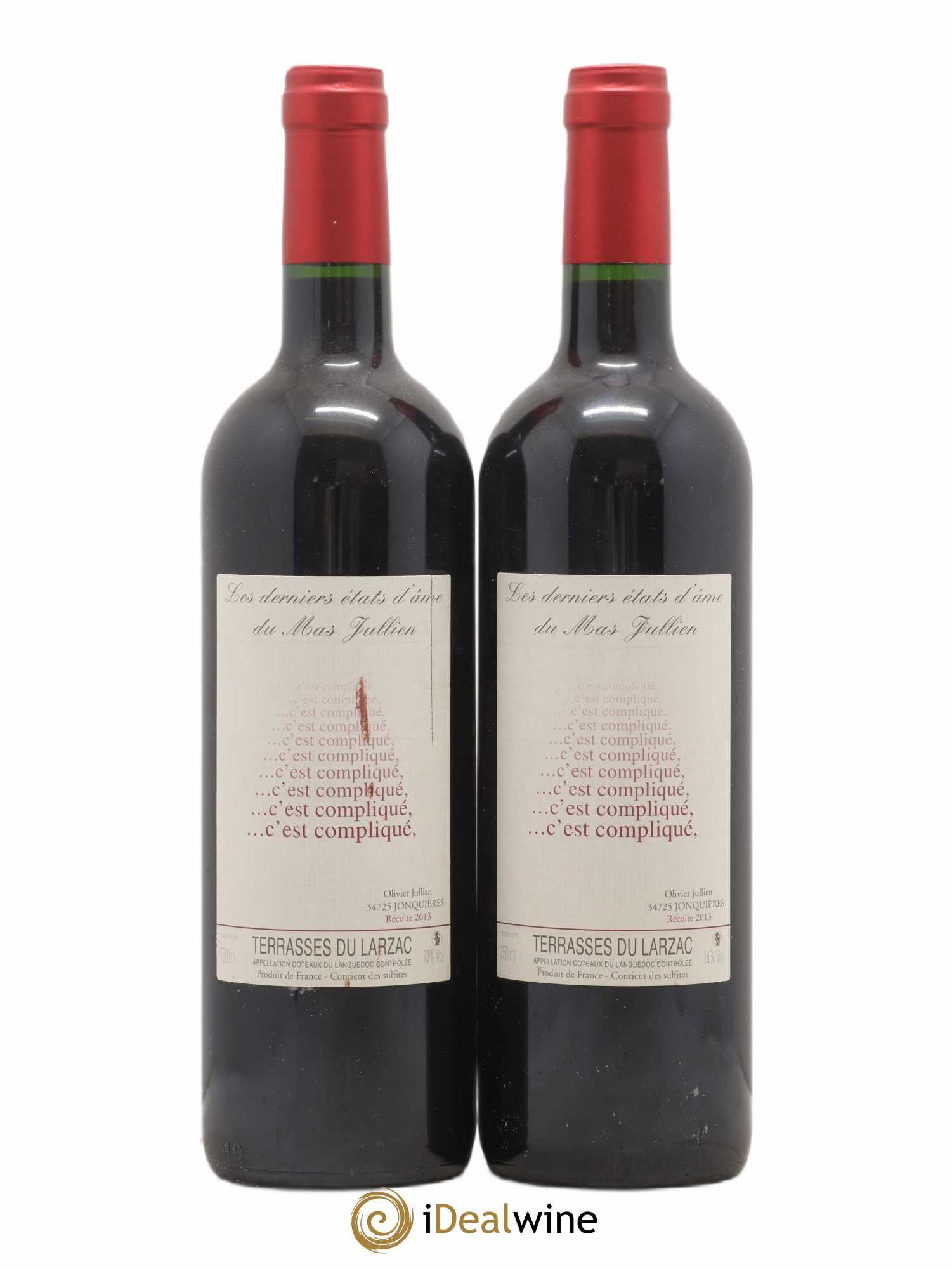 Terrasses du Larzac Mas Jullien Les derniers états d'âme Olivier Jullien (sans prix de réserve) 2013 - Lot de 2 bouteilles - 0