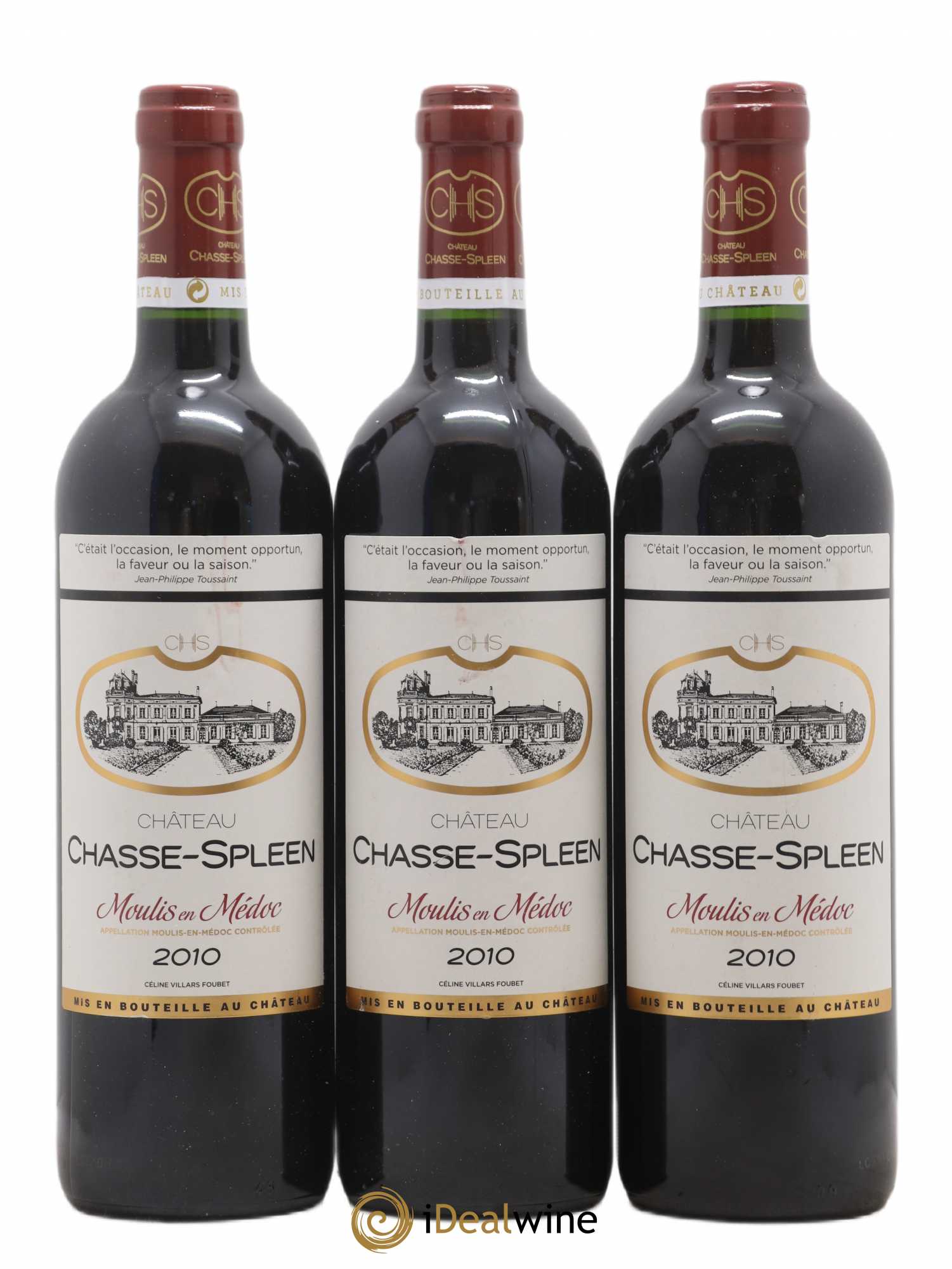Château Chasse Spleen 2010 - Lot de 3 bouteilles - 0