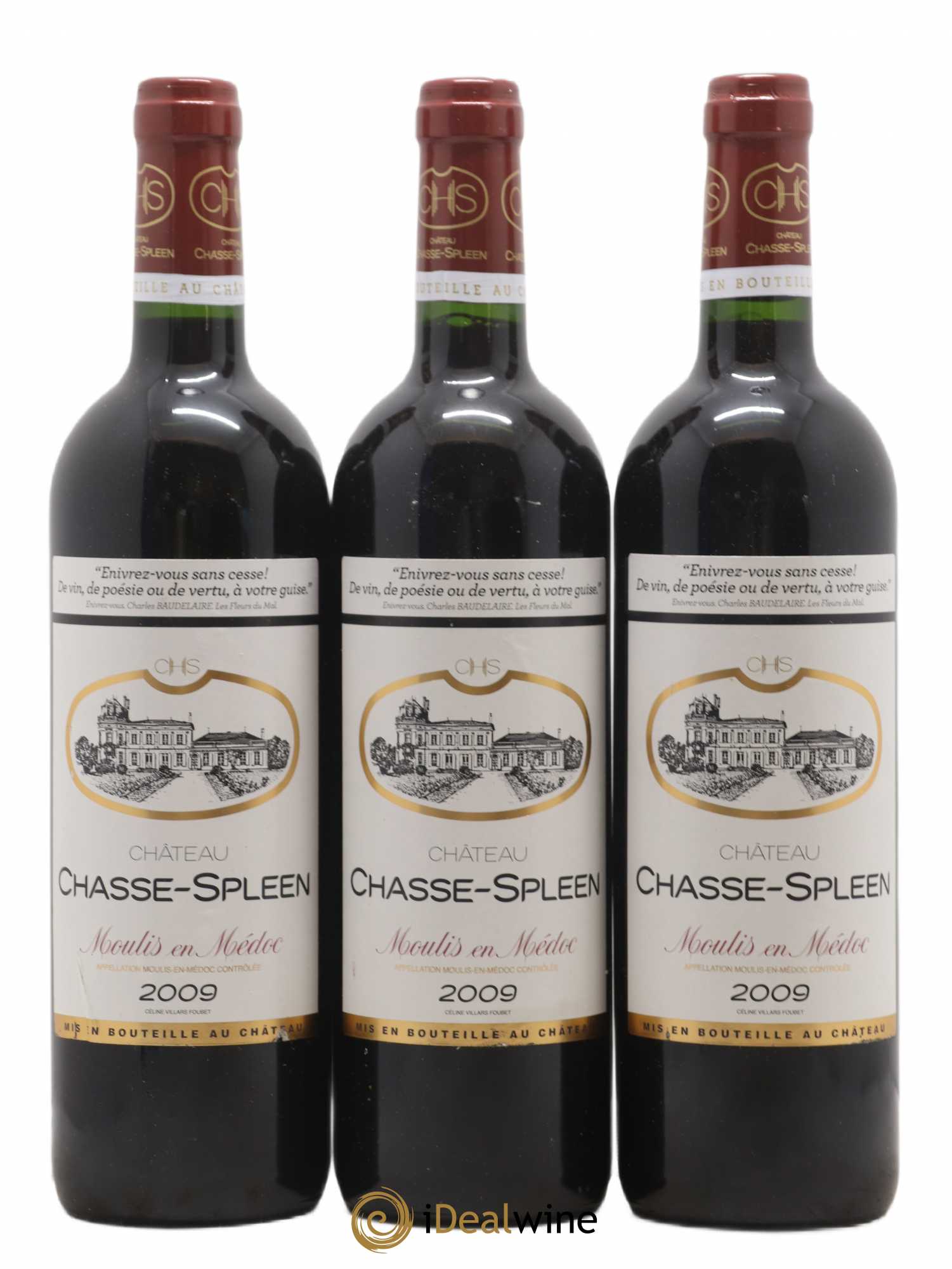 Château Chasse Spleen 2009 - Lot de 3 bouteilles - 0