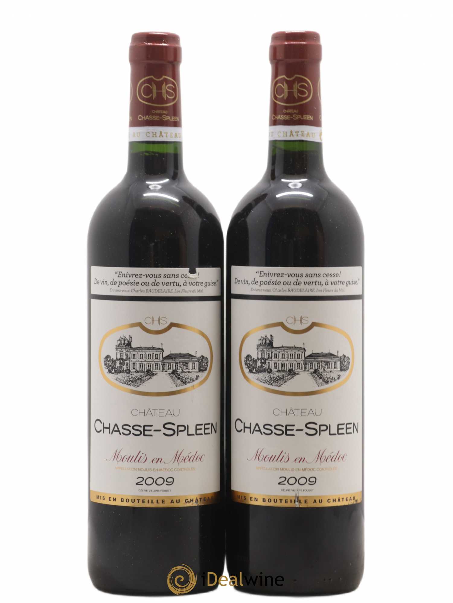 Château Chasse Spleen 2009 - Lot de 2 bouteilles - 0