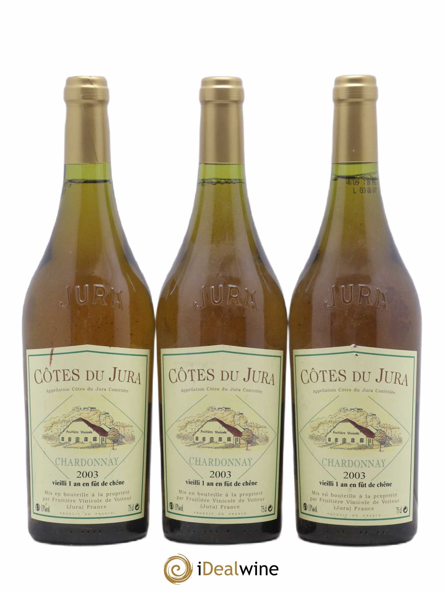 Côtes du Jura Chardonnay Fruitiere de Voiteur (sans prix de réserve) 2003 - Posten von 3 Flaschen - 0