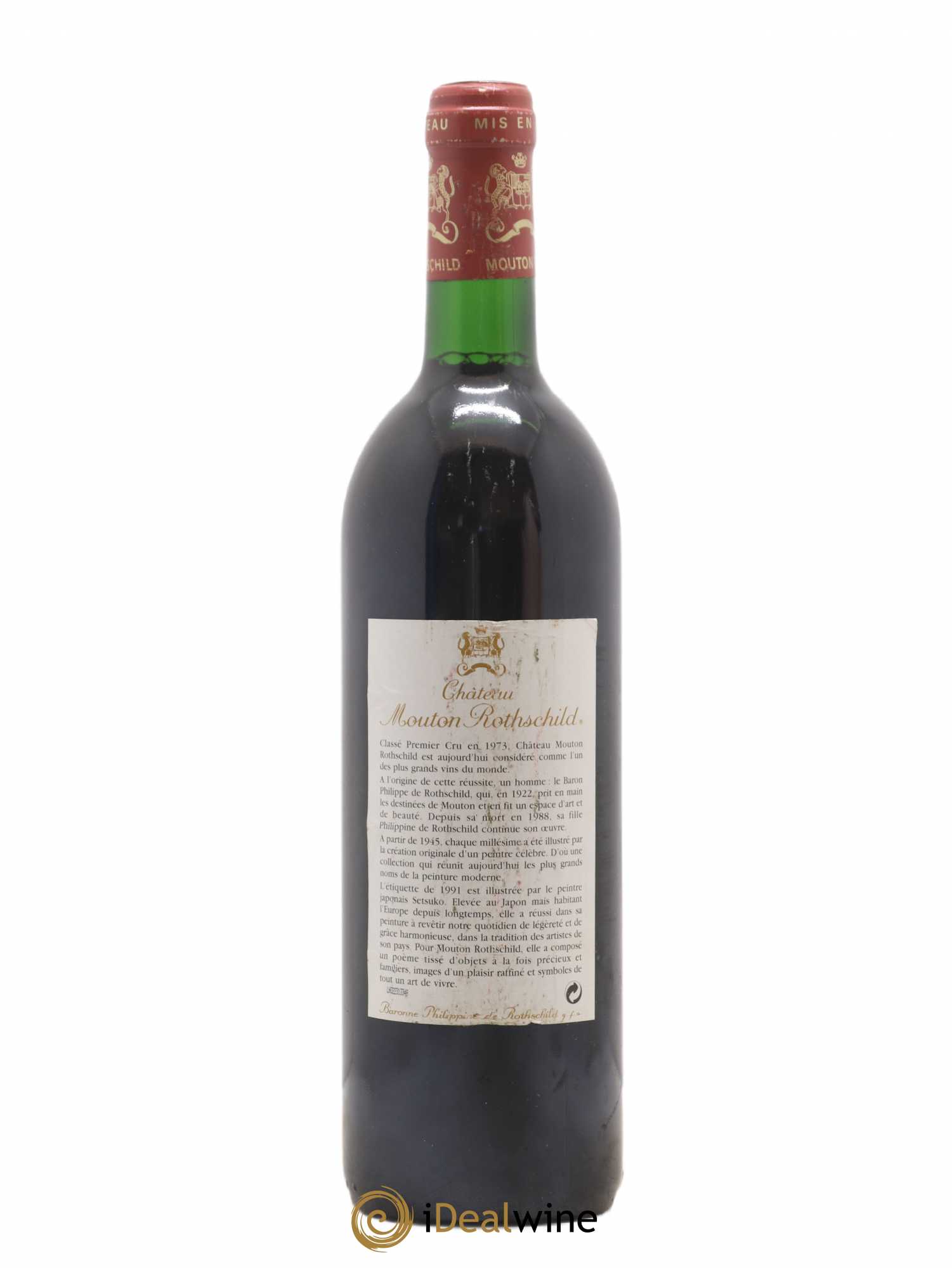 Château Mouton Rothschild 1er Grand Cru Classé 1991 - Lot de 1 bouteille - 1
