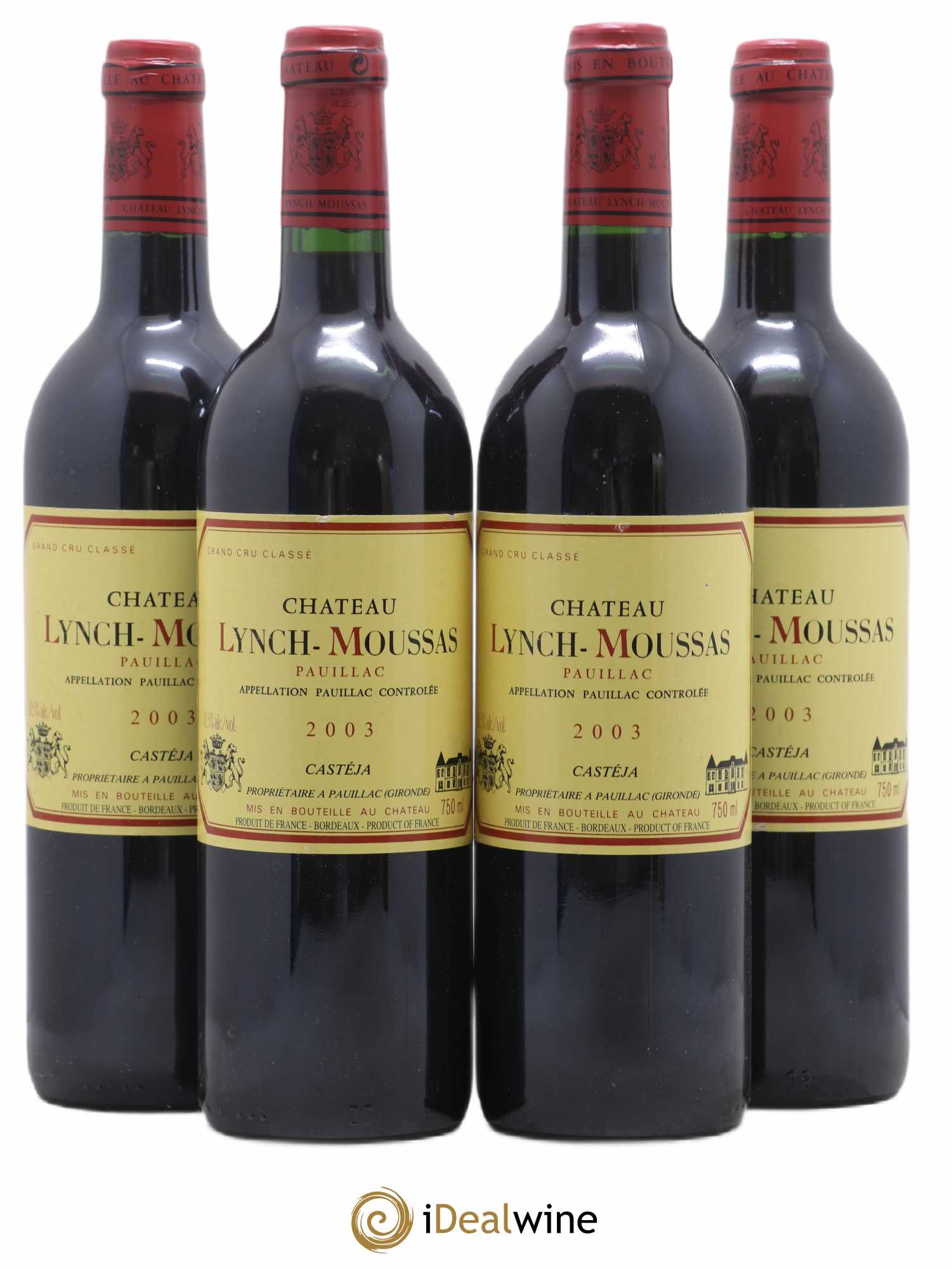 Château Lynch Moussas 5ème Grand Cru Classé 2003 - Lot de 4 bouteilles - 0