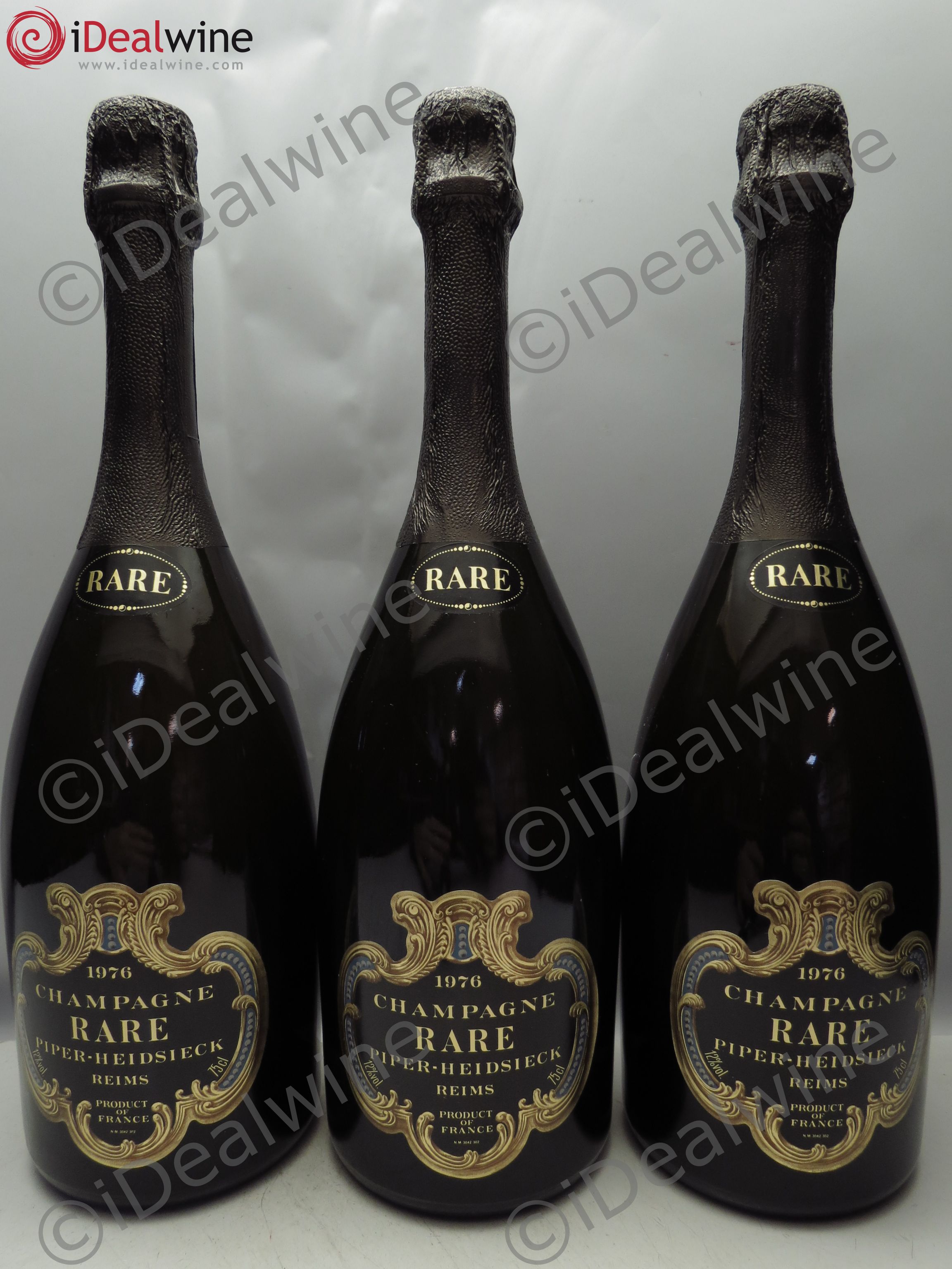 Rare Piper Heidsieck 1976 - Lot de 3 bouteilles - 0