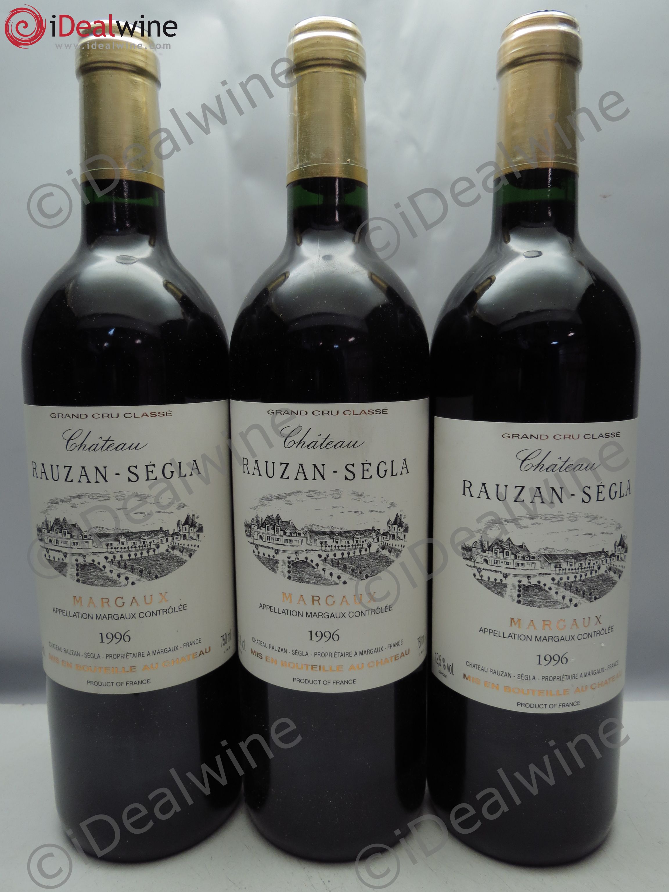 Château Rauzan Ségla Grand Cru Classé 1996 - Lot de 3 bouteilles - 0