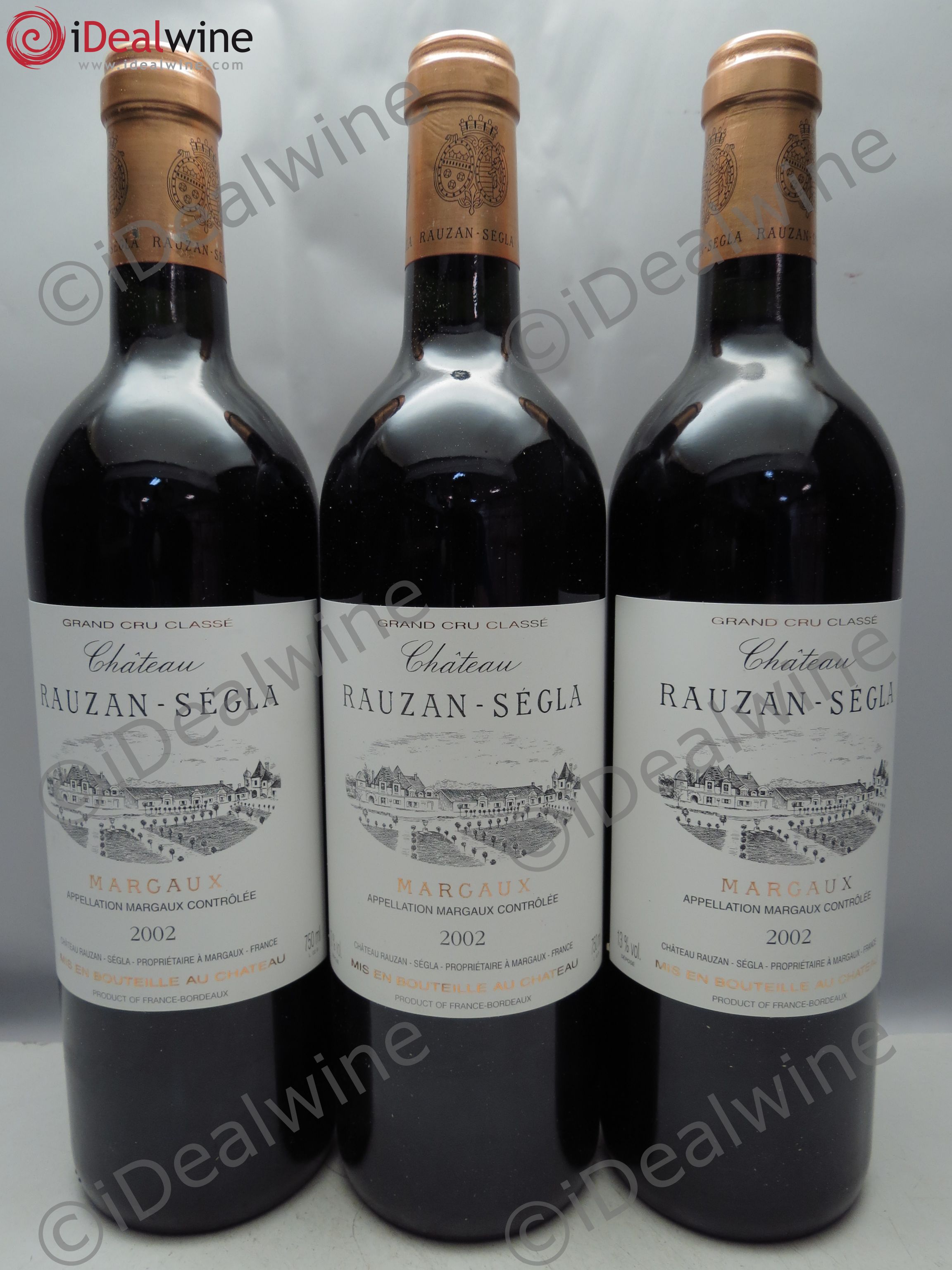 Château Rauzan Ségla Grand Cru Classé 2002 - Lot de 3 bouteilles - 0