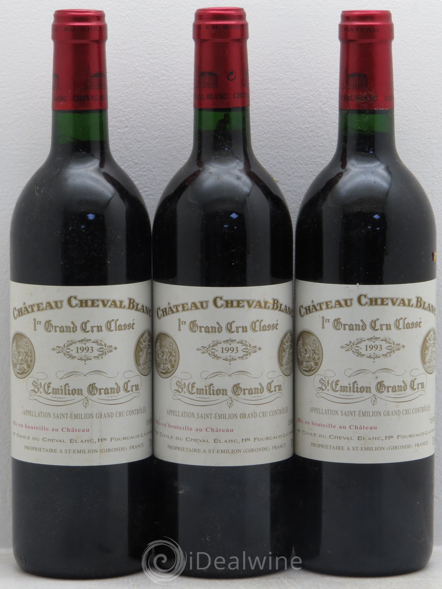 Château Cheval Blanc 1er Grand Cru Classé A 1993 - Lot de 3 bouteilles - 0