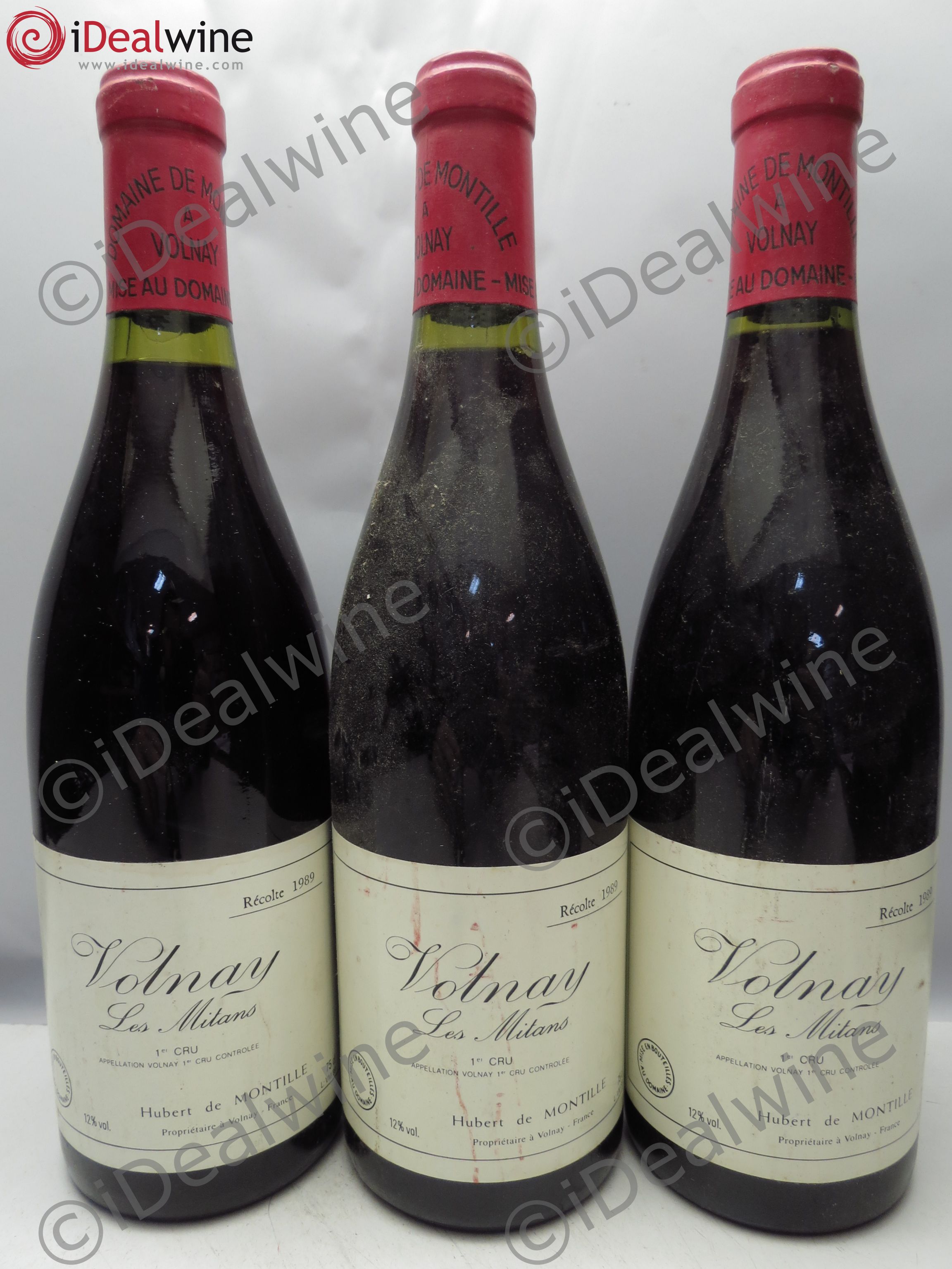 Volnay 1er Cru Les Mitans De Montille (Domaine) 1989 - Lot de 3 bouteilles - 0