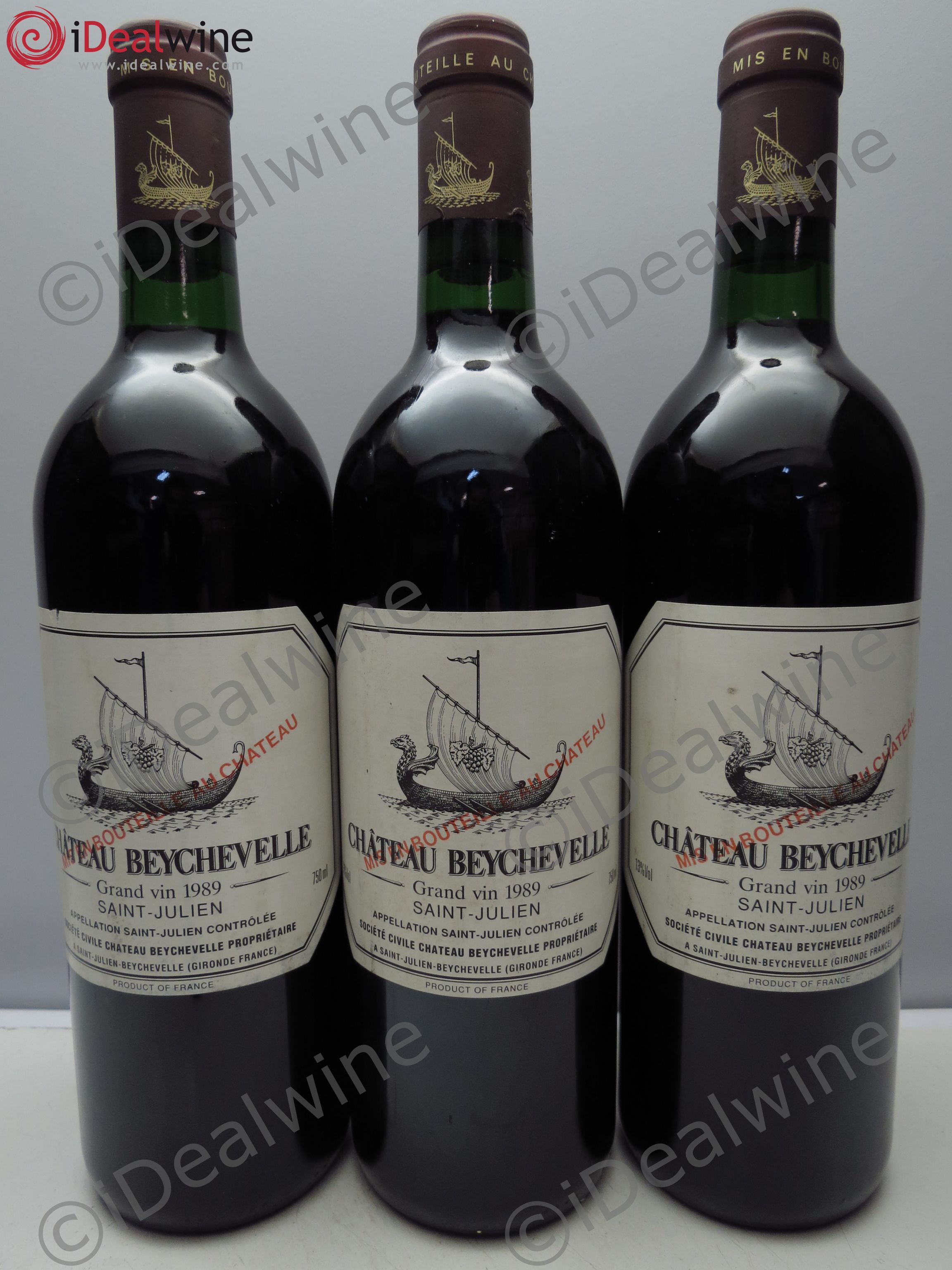 Château Beychevelle 4ème Grand Cru Classé 1989 - Lot de 3 bouteilles - 0