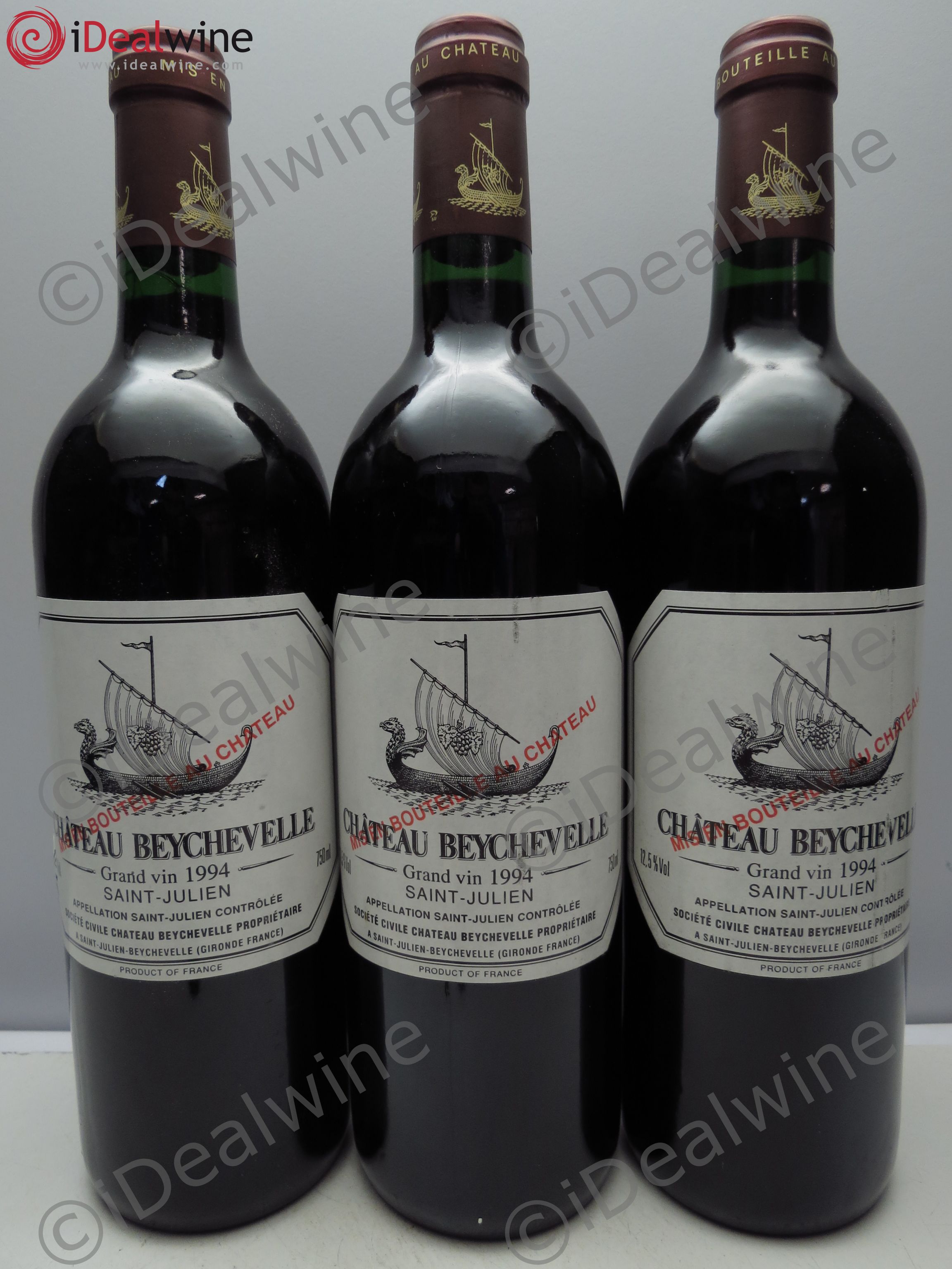 Château Beychevelle 4ème Grand Cru Classé 1994 - Lot de 3 bouteilles - 0