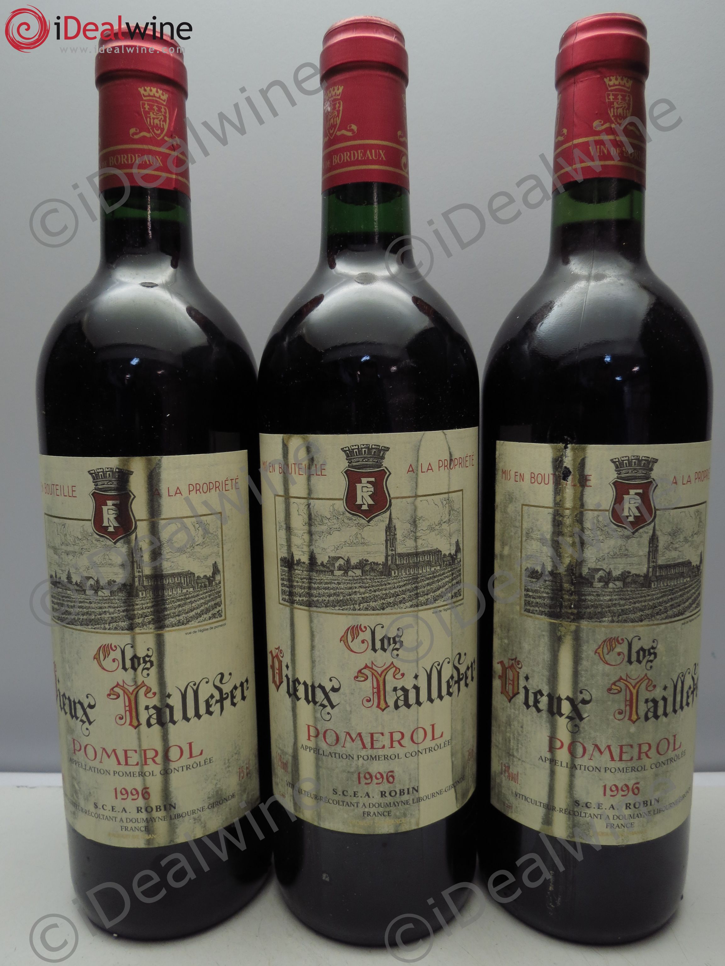 Pomerol Clos Vieux Taillefer Pomerol 1996 - Posten von 3 Flaschen - 0