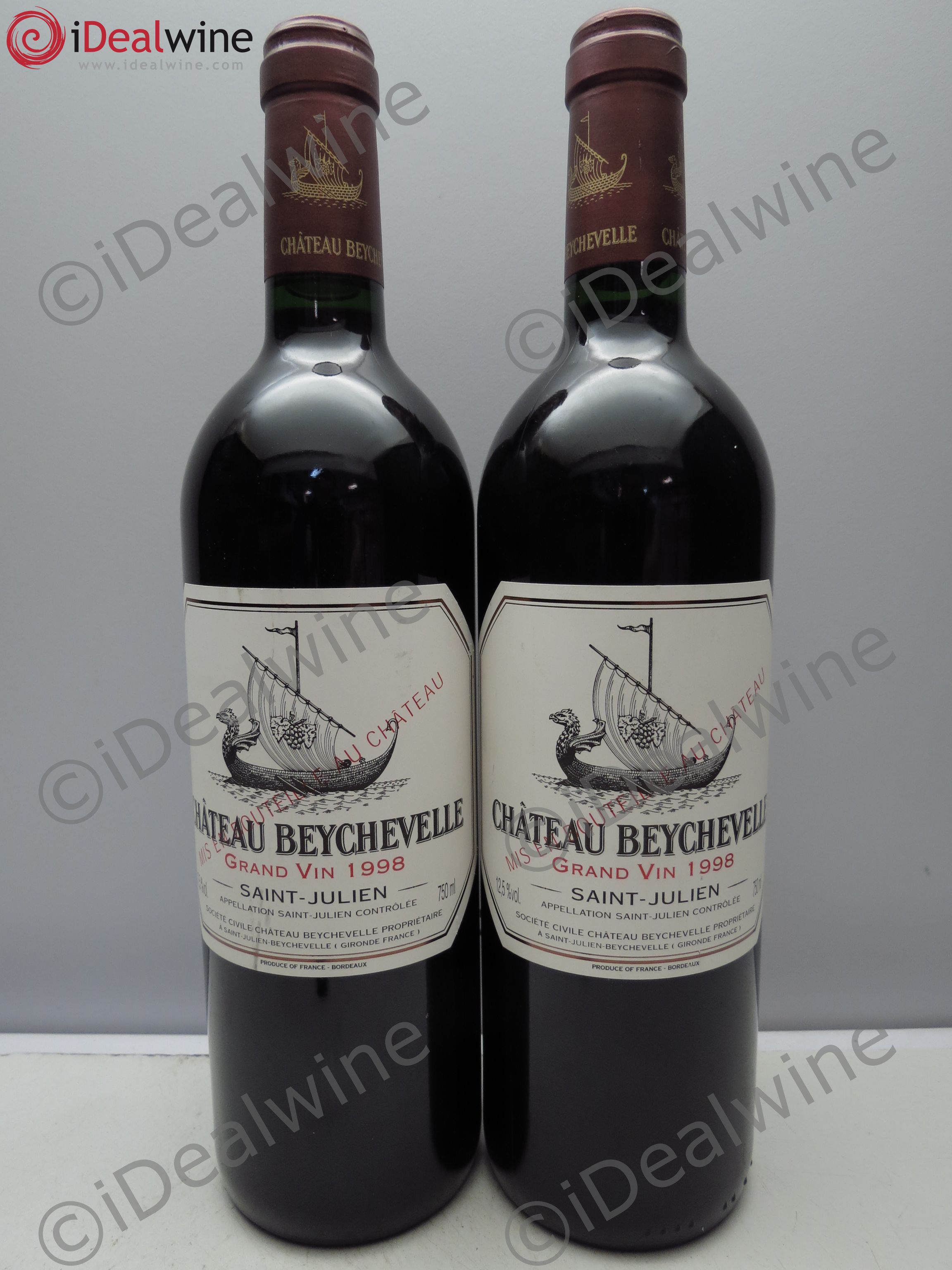 Château Beychevelle 4ème Grand Cru Classé 1998 - Lot de 2 bouteilles - 0