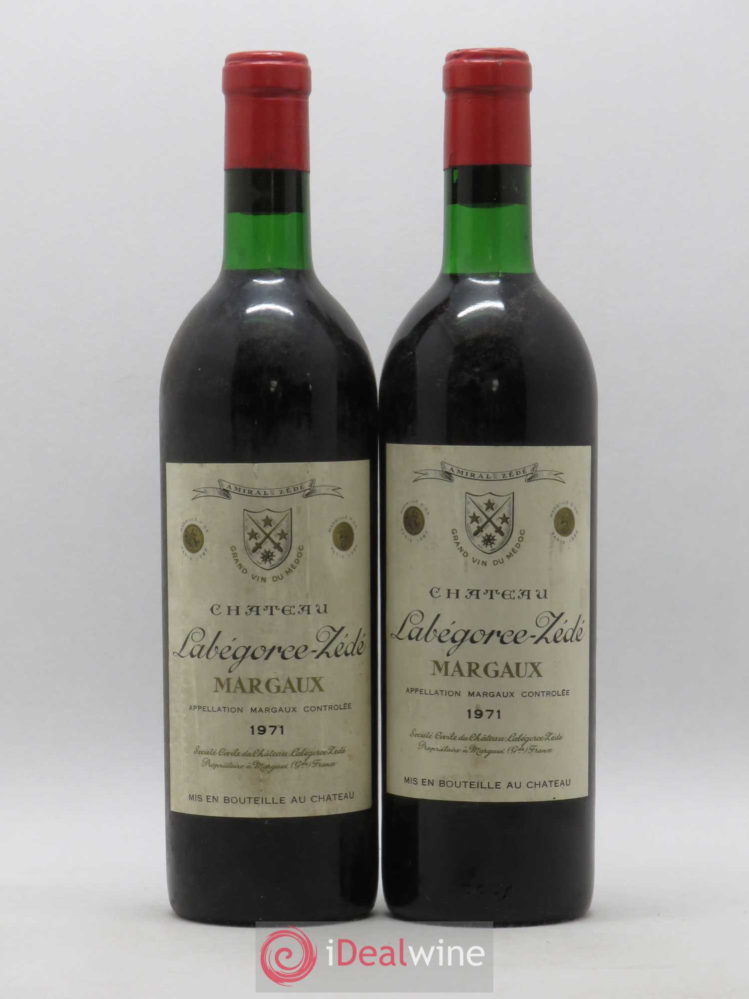Château Labegorce Zédé Cru Bourgeois 1971 - Lot de 2 bouteilles - 0