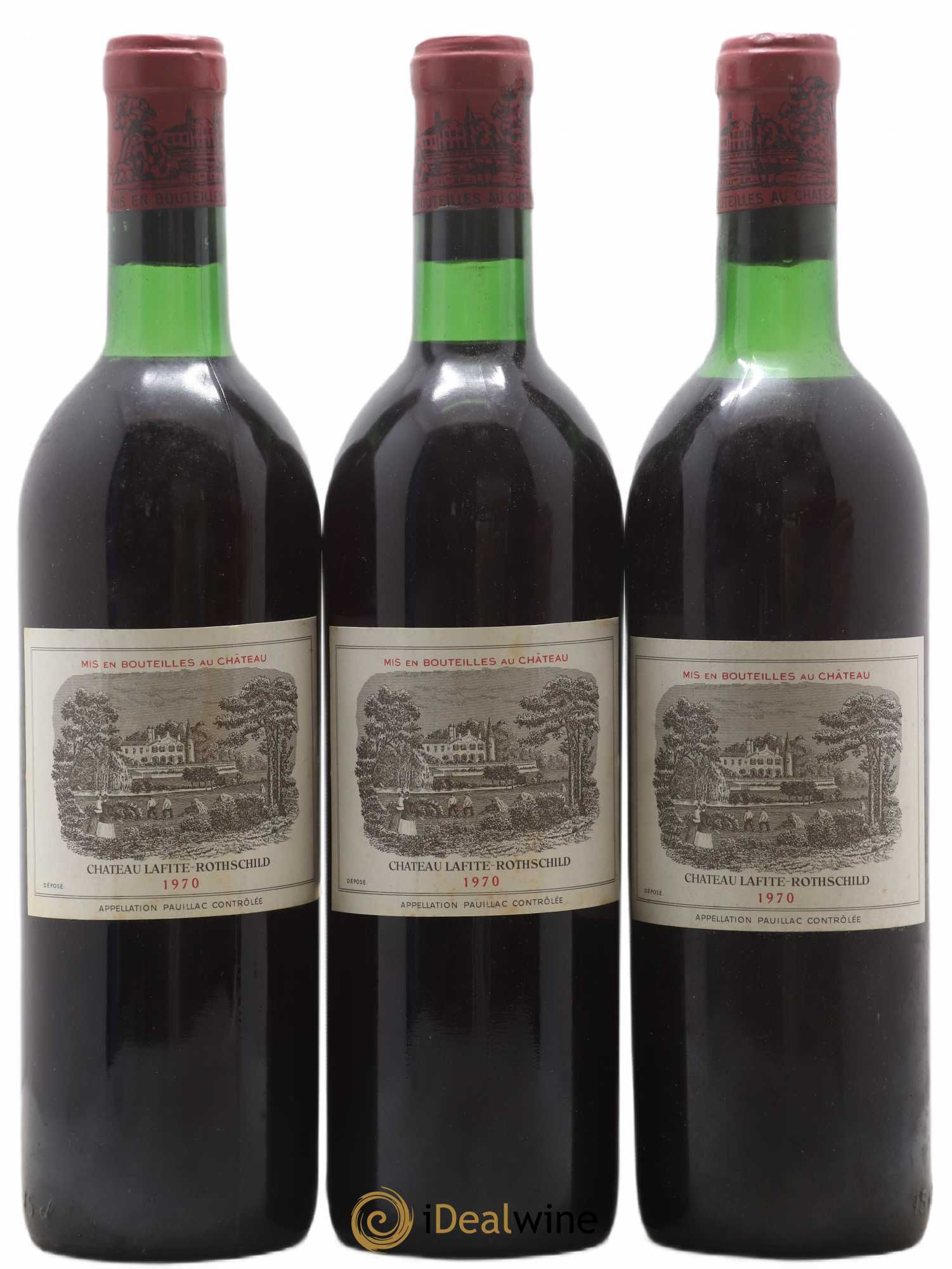 Château Lafite Rothschild 1er Grand Cru Classé 1970 - Lot de 3 bouteilles - 0