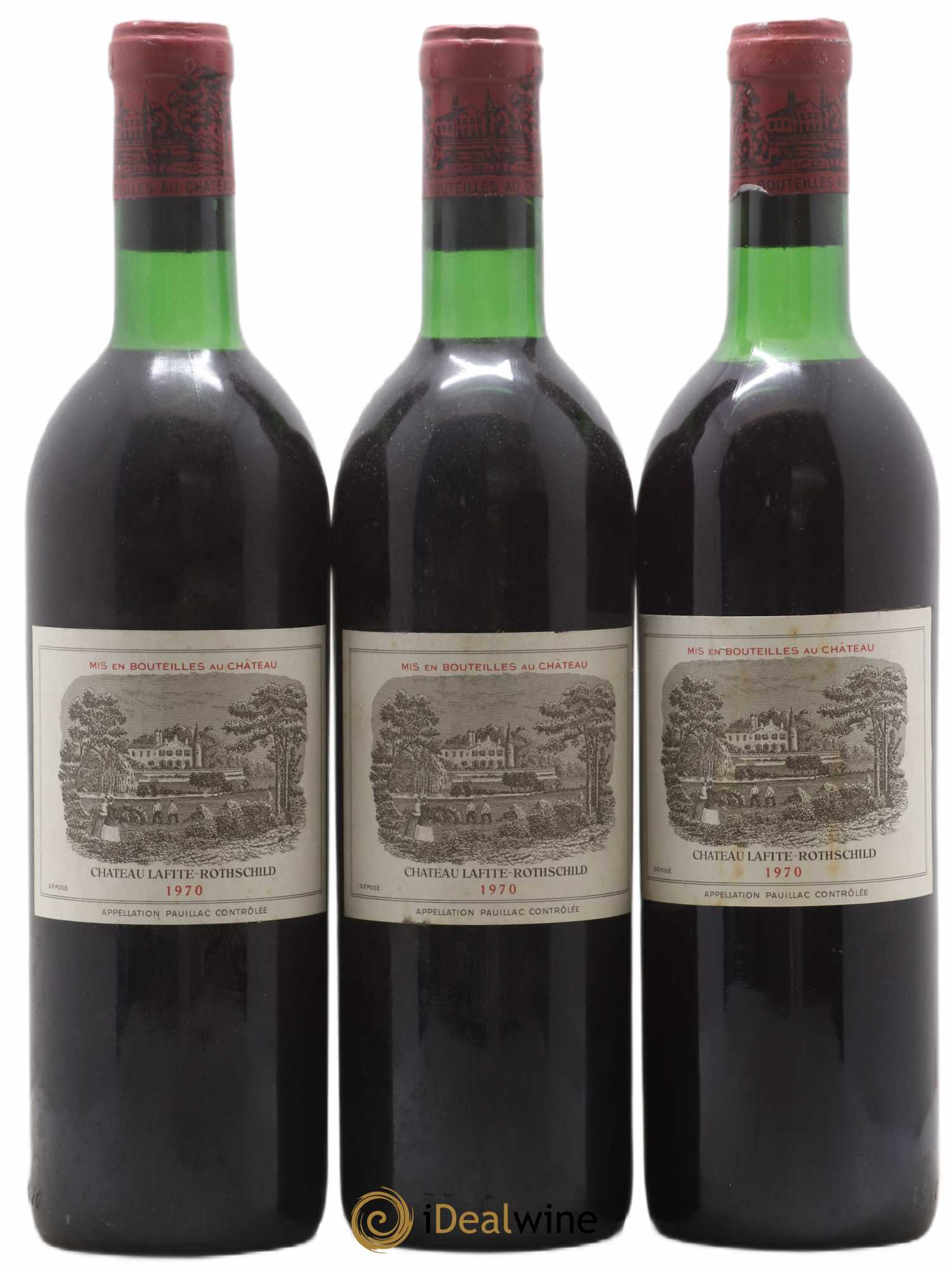 Château Lafite Rothschild 1er Grand Cru Classé 1970 - Lot de 3 bouteilles - 0