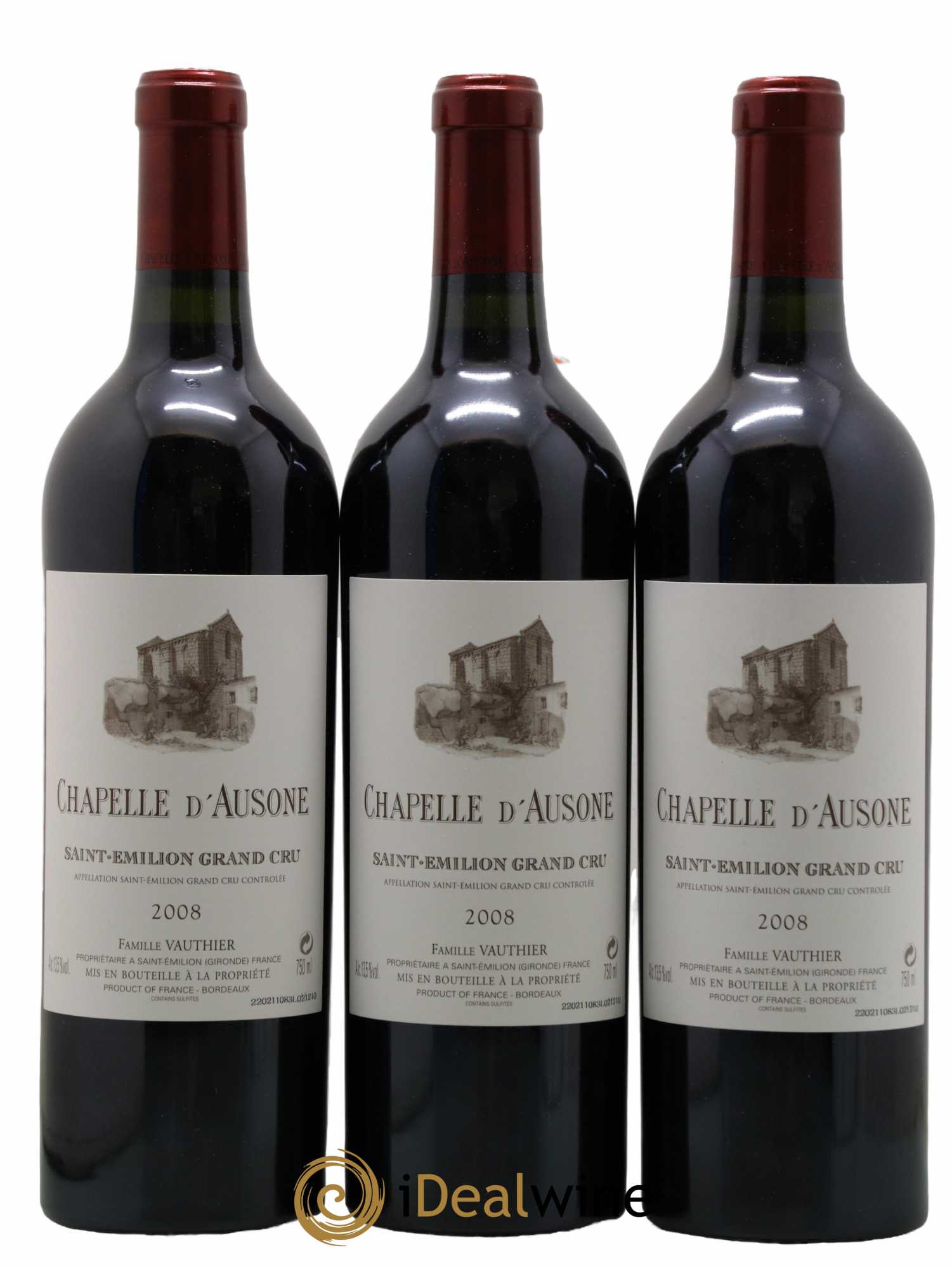 Chapelle d'Ausone Second Vin 2008 - Lot de 3 bouteilles - 0