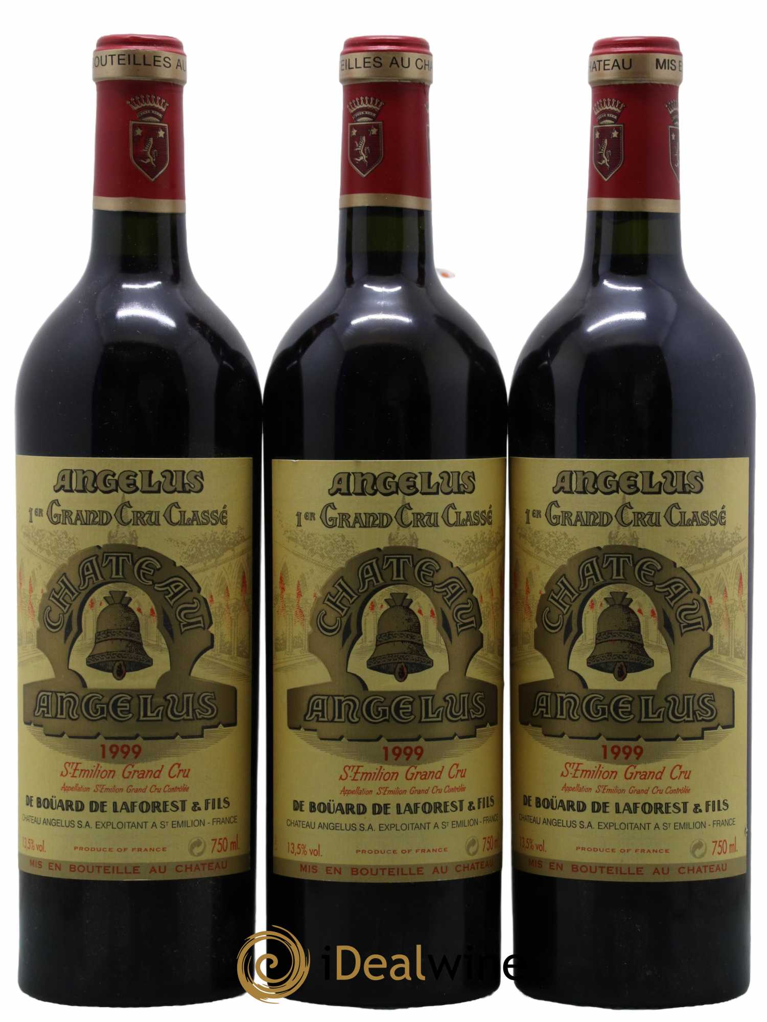 Château Angélus 1er Grand Cru Classé A 1999 - Lot de 3 bouteilles - 0