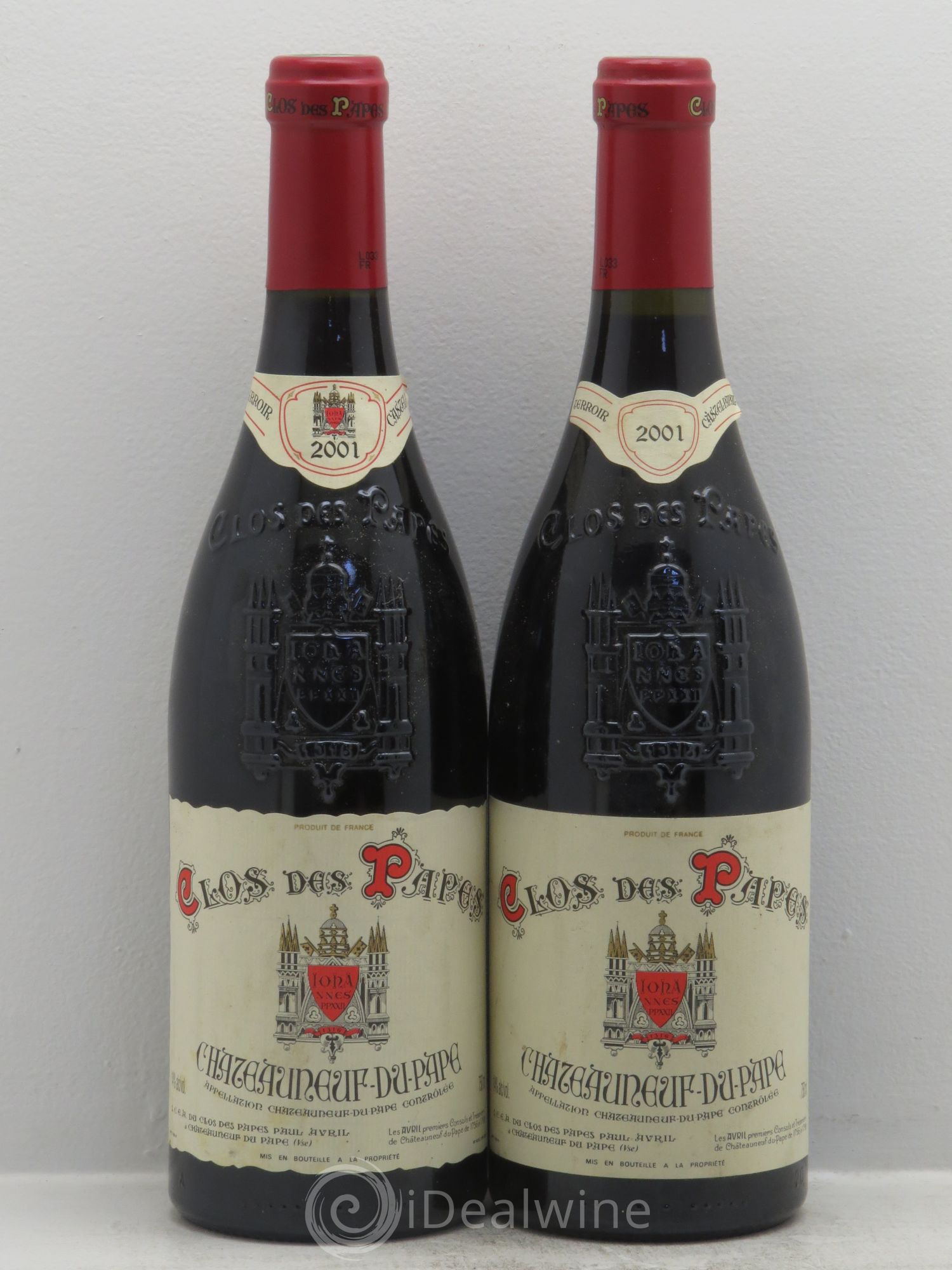 Châteauneuf-du-Pape Clos des Papes - Paul Avril 2001 - Lot de 2 bouteilles - 0