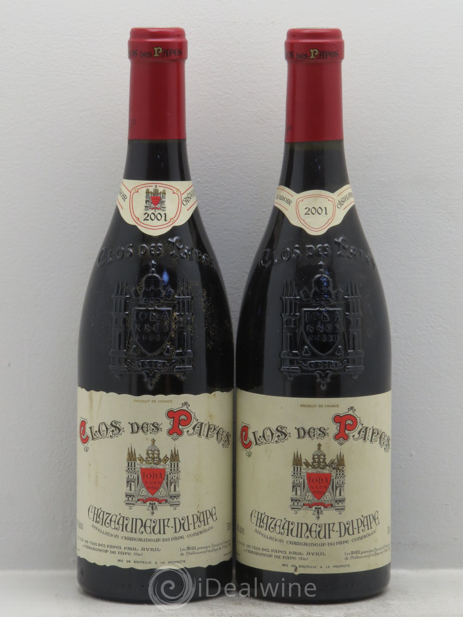 Châteauneuf-du-Pape Clos des Papes - Paul Avril 2001 - Lot de 2 bouteilles - 0