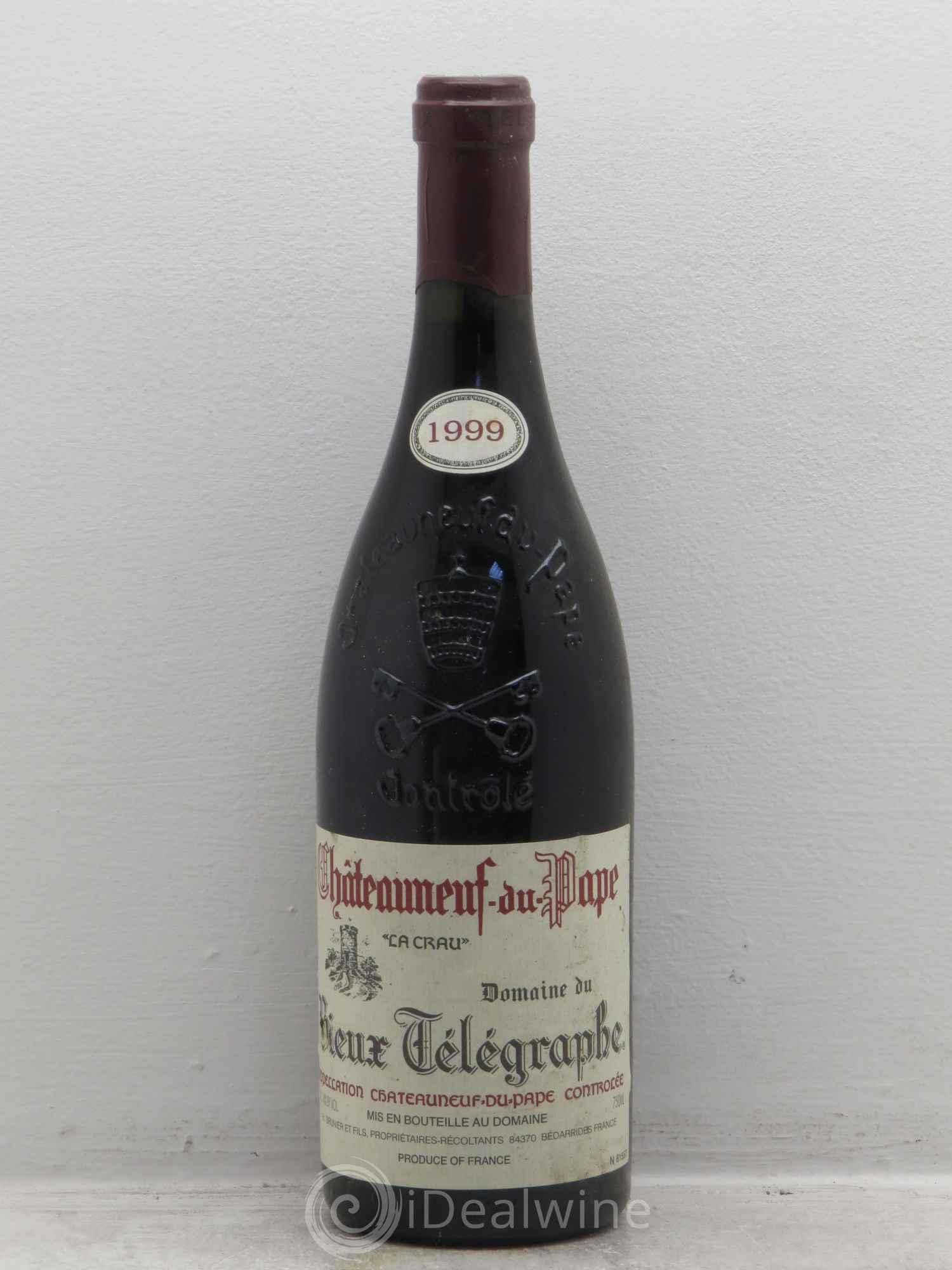 Châteauneuf-du-Pape Vieux Télégraphe (Domaine du) Vignobles Brunier 1999 - Lot de 1 bouteille - 0