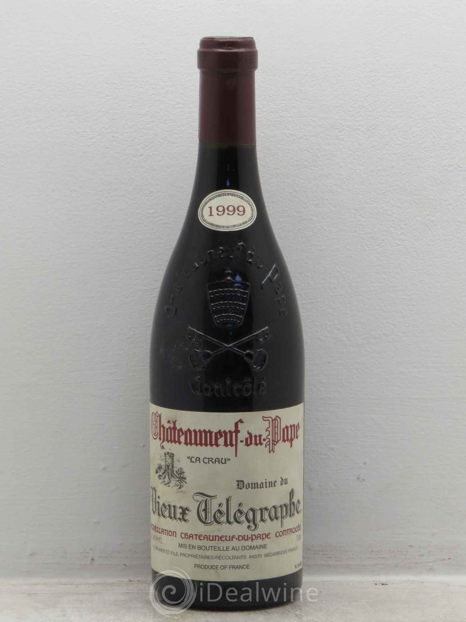 Châteauneuf-du-Pape Vieux Télégraphe (Domaine du) Vignobles Brunier 1999 - Lot de 1 bouteille - 0