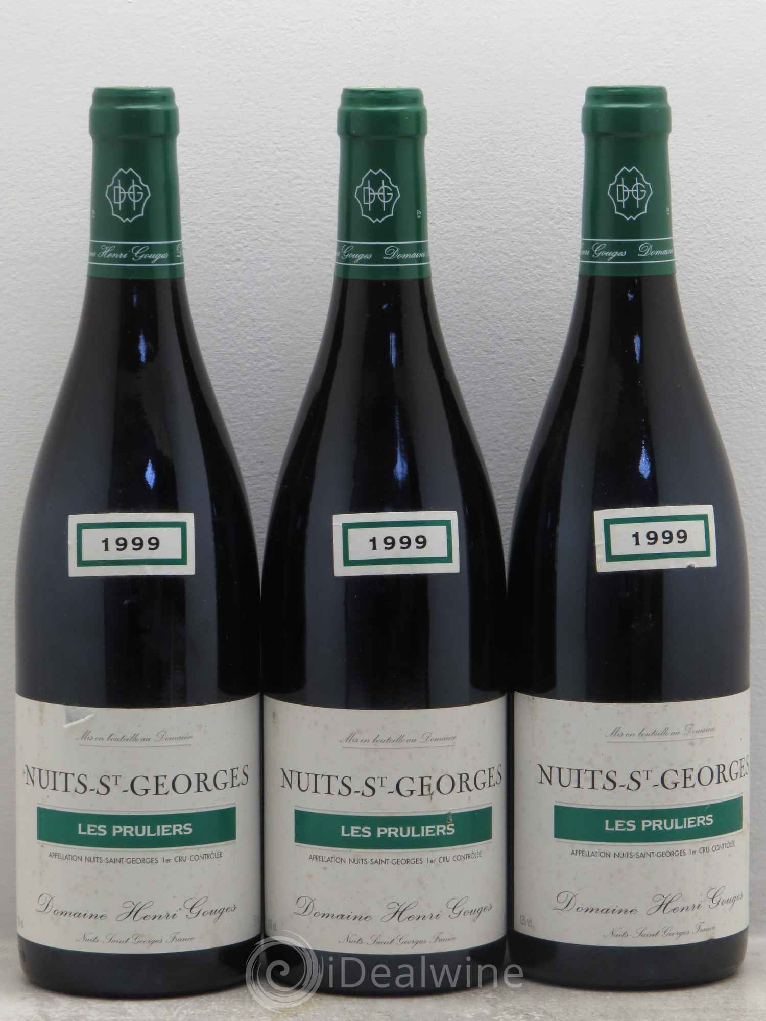 Nuits-Saint-Georges 1er Cru Les Pruliers Henri Gouges 1999 - Lot de 3 bouteilles - 0