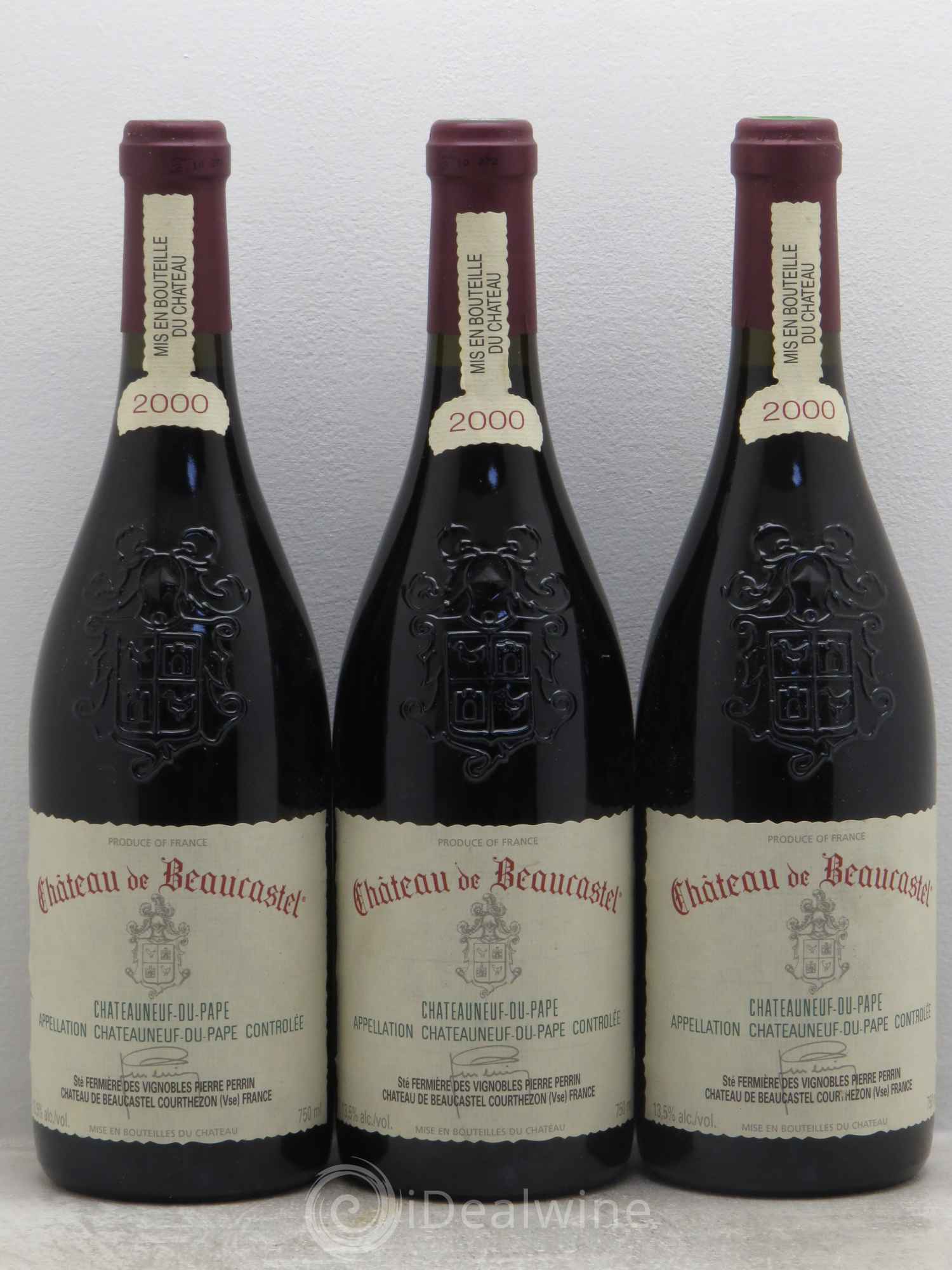 Châteauneuf-du-Pape Château de Beaucastel Famille Perrin 2000 - Lot de 3 bouteilles - 0