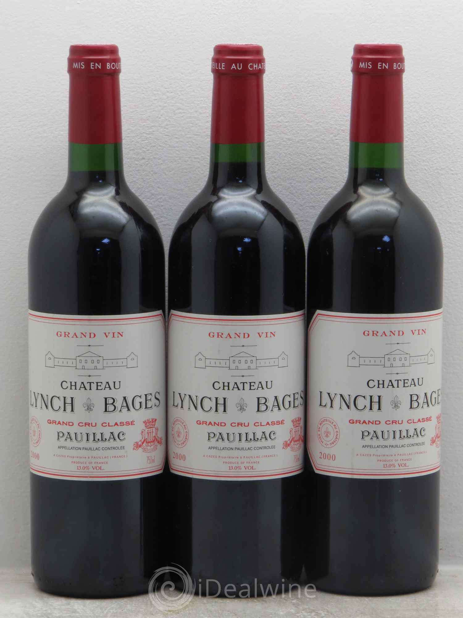 Château Lynch Bages 5ème Grand Cru Classé 2000 - Lot de 3 bouteilles - 0