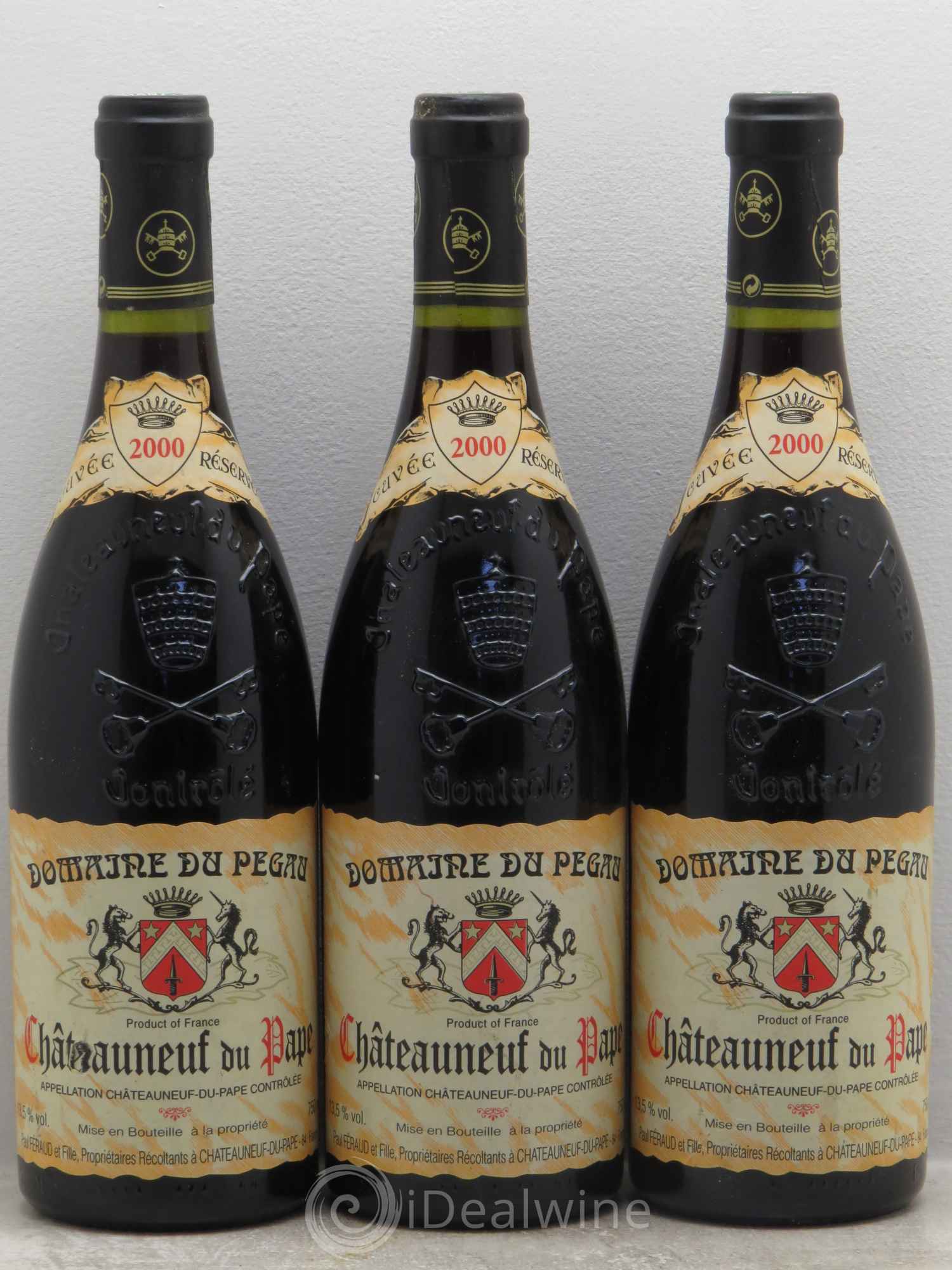 Châteauneuf-du-Pape Domaine du Pégau Cuvée Réservée Paul et Laurence Féraud 2000 - Lot de 3 bouteilles - 0