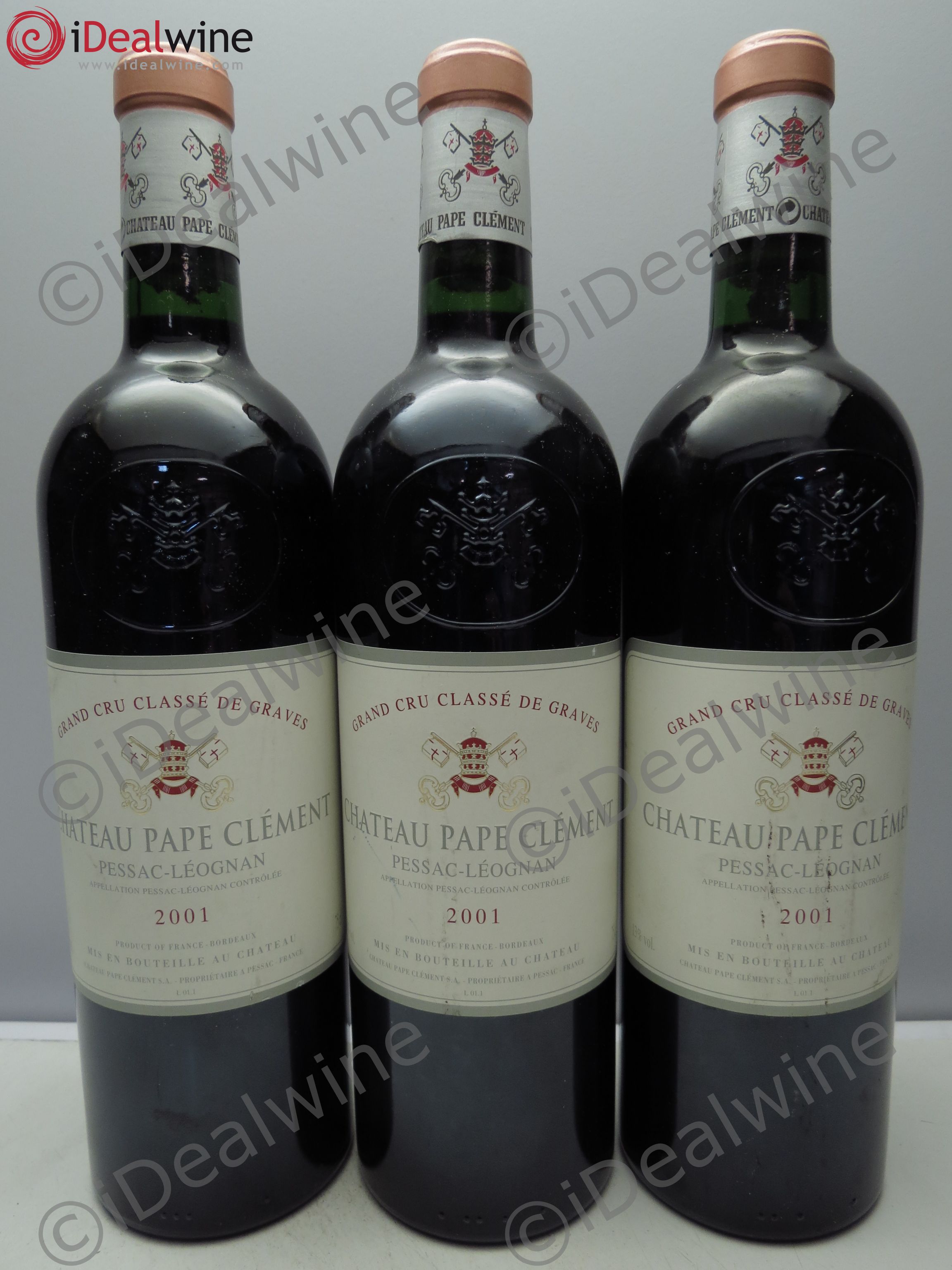 Château Pape Clément Cru Classé de Graves 2001 - Lot de 3 bouteilles - 0