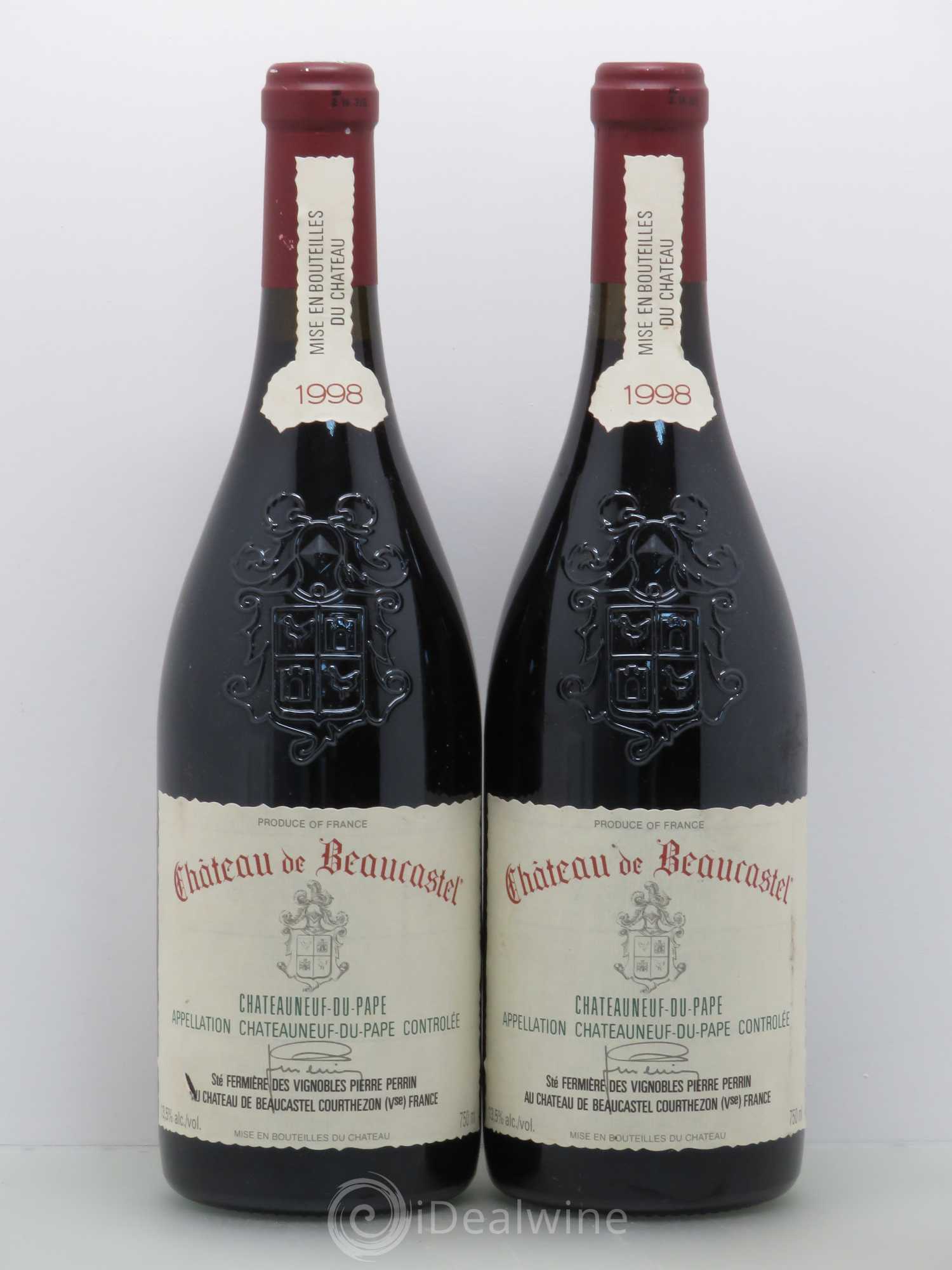 Châteauneuf-du-Pape Château de Beaucastel Famille Perrin 1998 - Lot de 2 bouteilles - 0