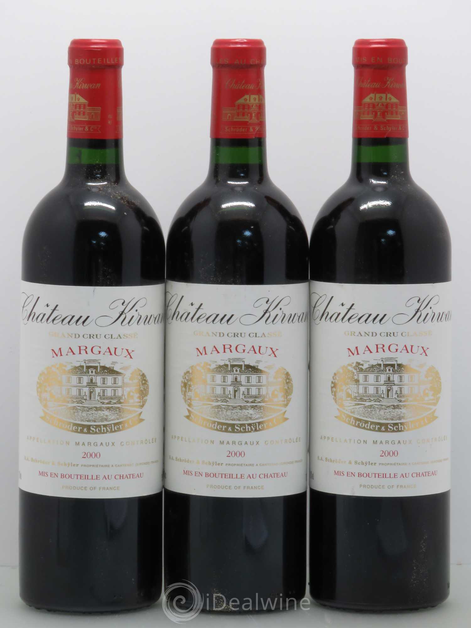 Château Kirwan 3ème Grand Cru Classé 2000 - Lot de 3 bouteilles - 0