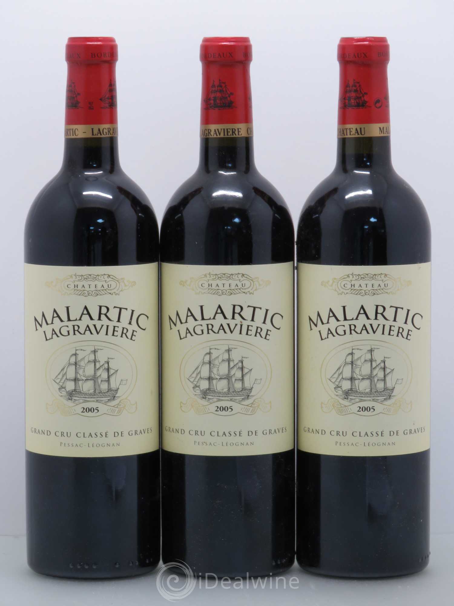 Château Malartic-Lagravière Cru Classé de Graves 2005 - Lot de 3 bouteilles - 0