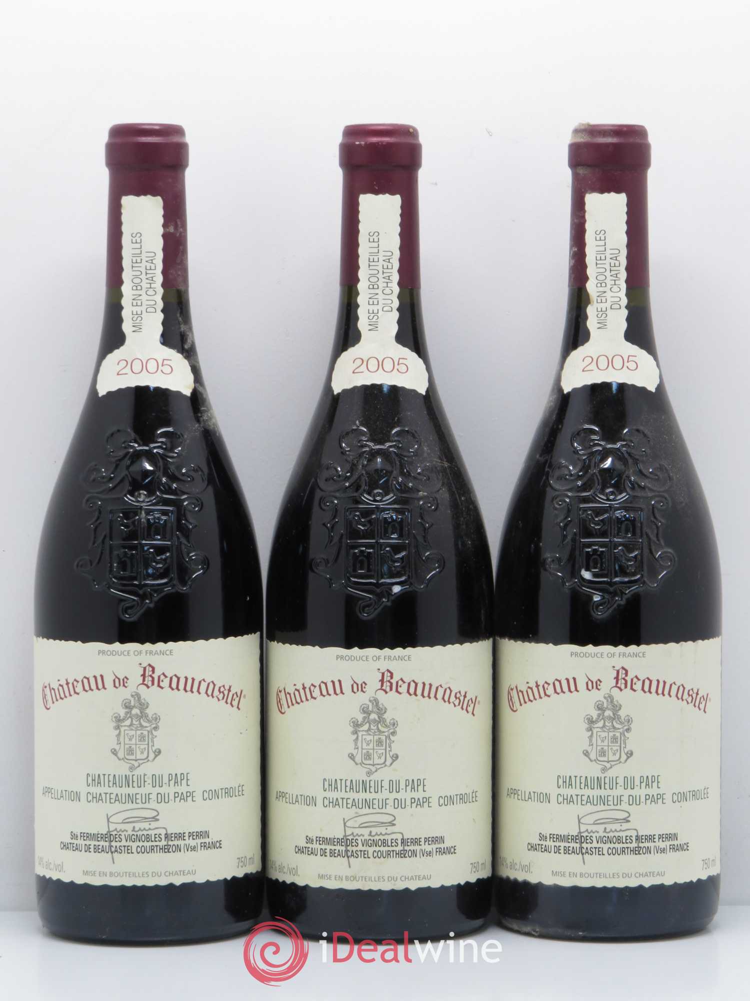 Châteauneuf-du-Pape Château de Beaucastel Famille Perrin 2005 - Lot de 3 bouteilles - 0