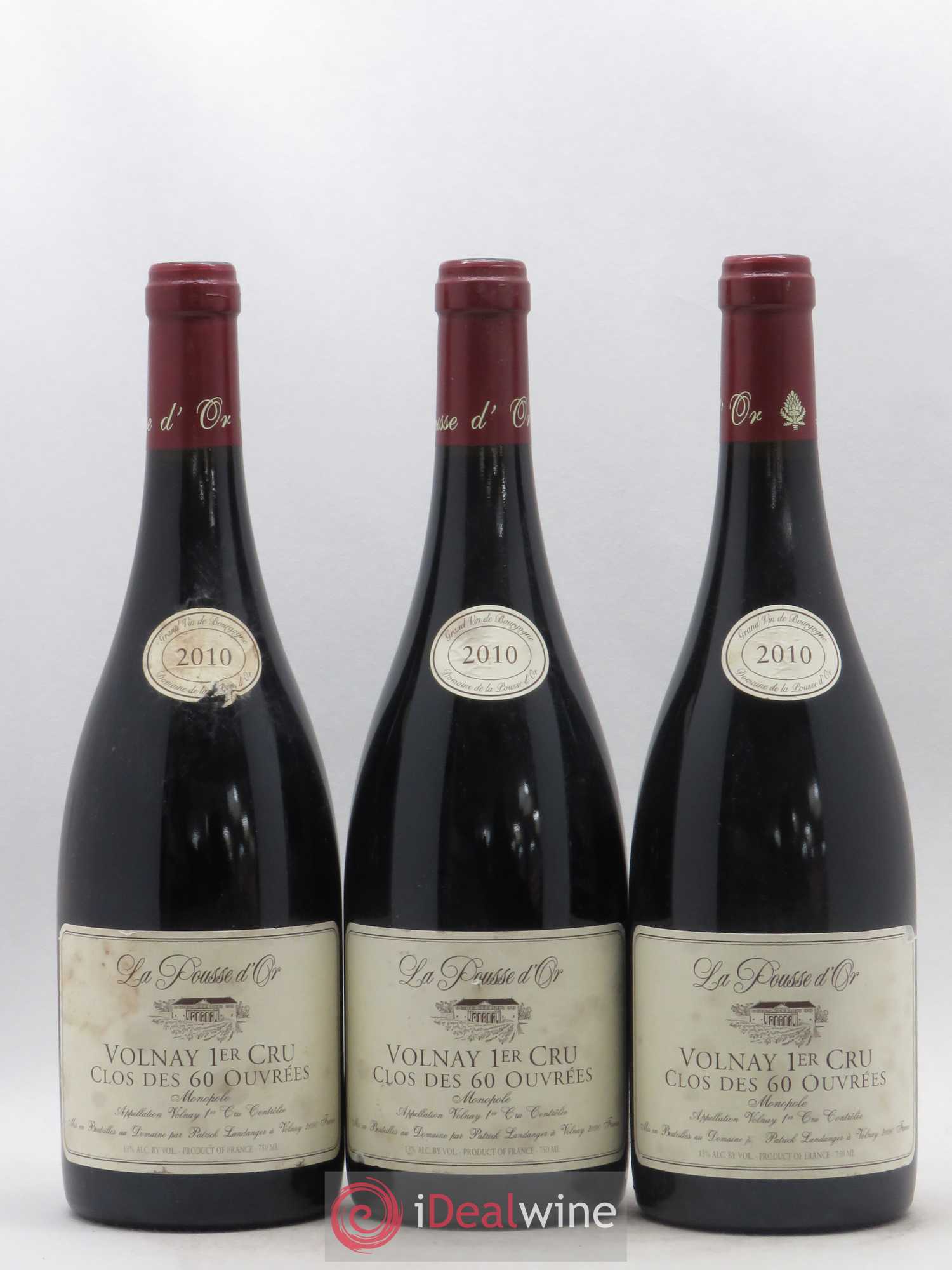 Volnay 1er Cru Clos des 60 ouvrées La Pousse d'Or (Domaine de) 2010 - Lot de 3 bouteilles - 0