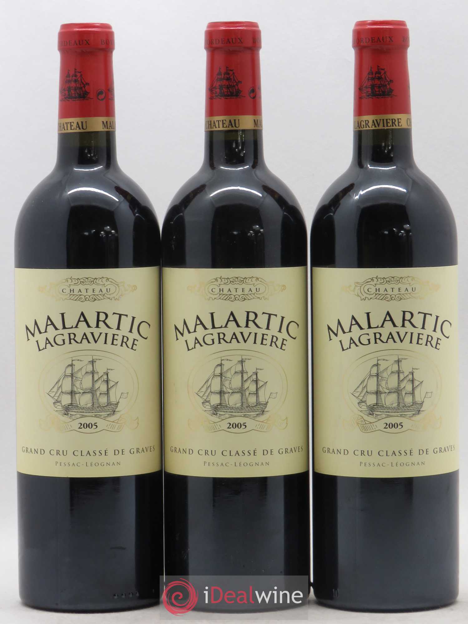 Château Malartic-Lagravière Cru Classé de Graves 2005 - Lot de 3 bouteilles - 0