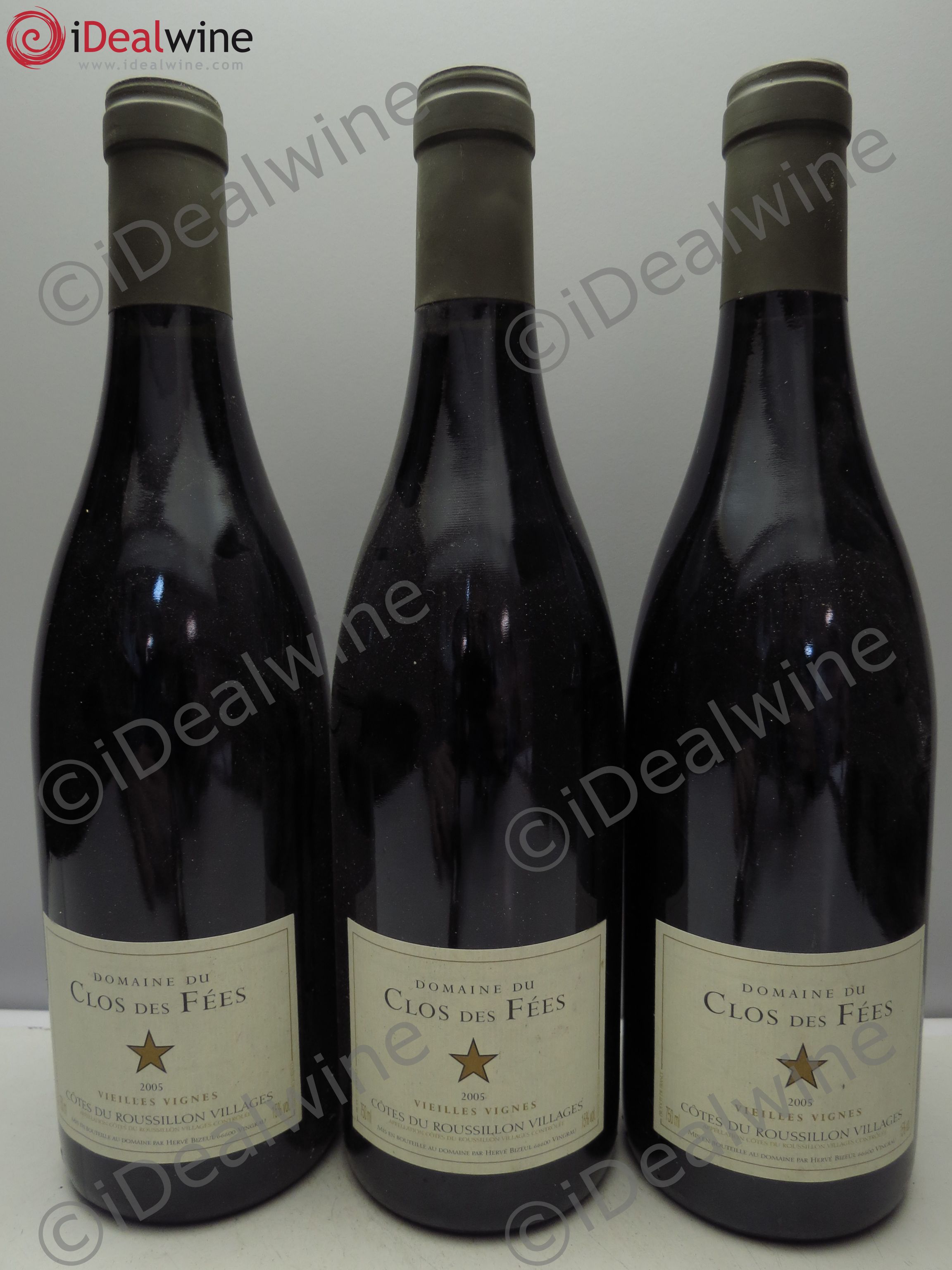 Côtes du Roussillon Villages Clos des Fées Vieilles vignes Hervé Bizeul 2005 - Lot de 3 bouteilles - 0